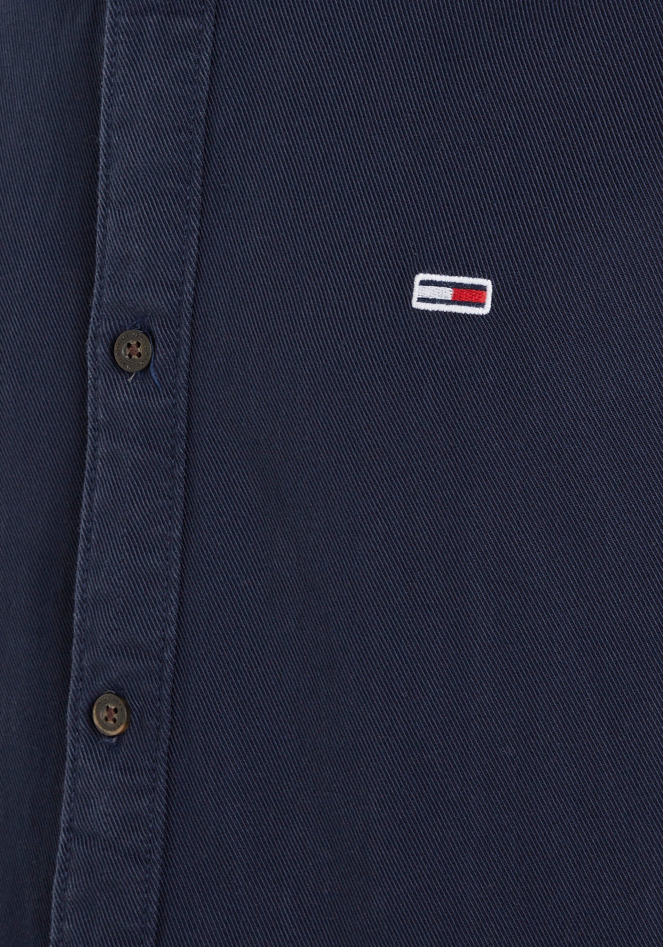 Tommy Jeans blue SHIRT ESSENTIAL Langarmhemd Knopfleiste mit durchgehender REG TJM