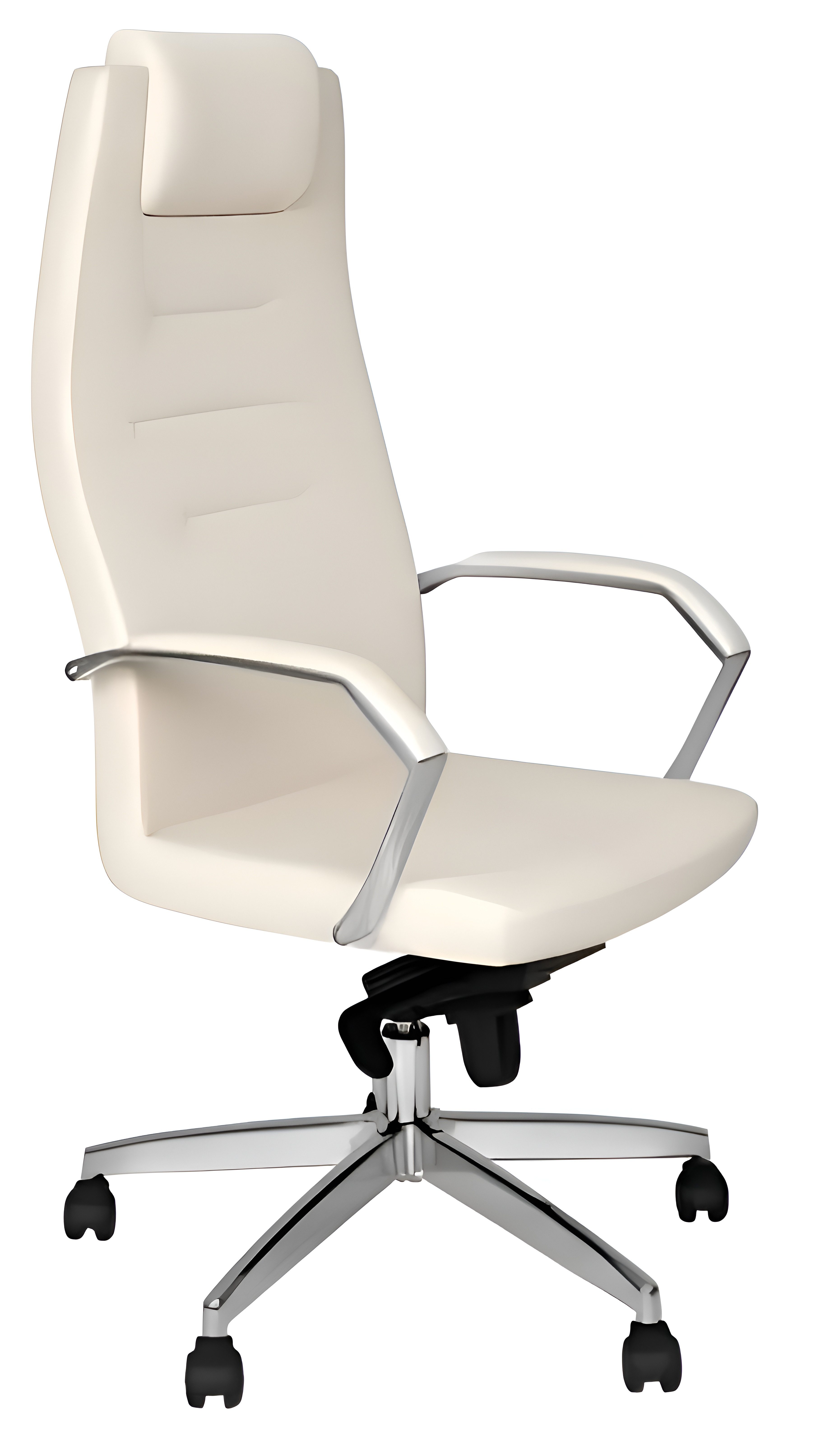 JVmoebel Bürostuhl Weißer Designer-Drehstuhl aus Kunstleder mit Edelstahlfüßen (1 St), Made in Europa