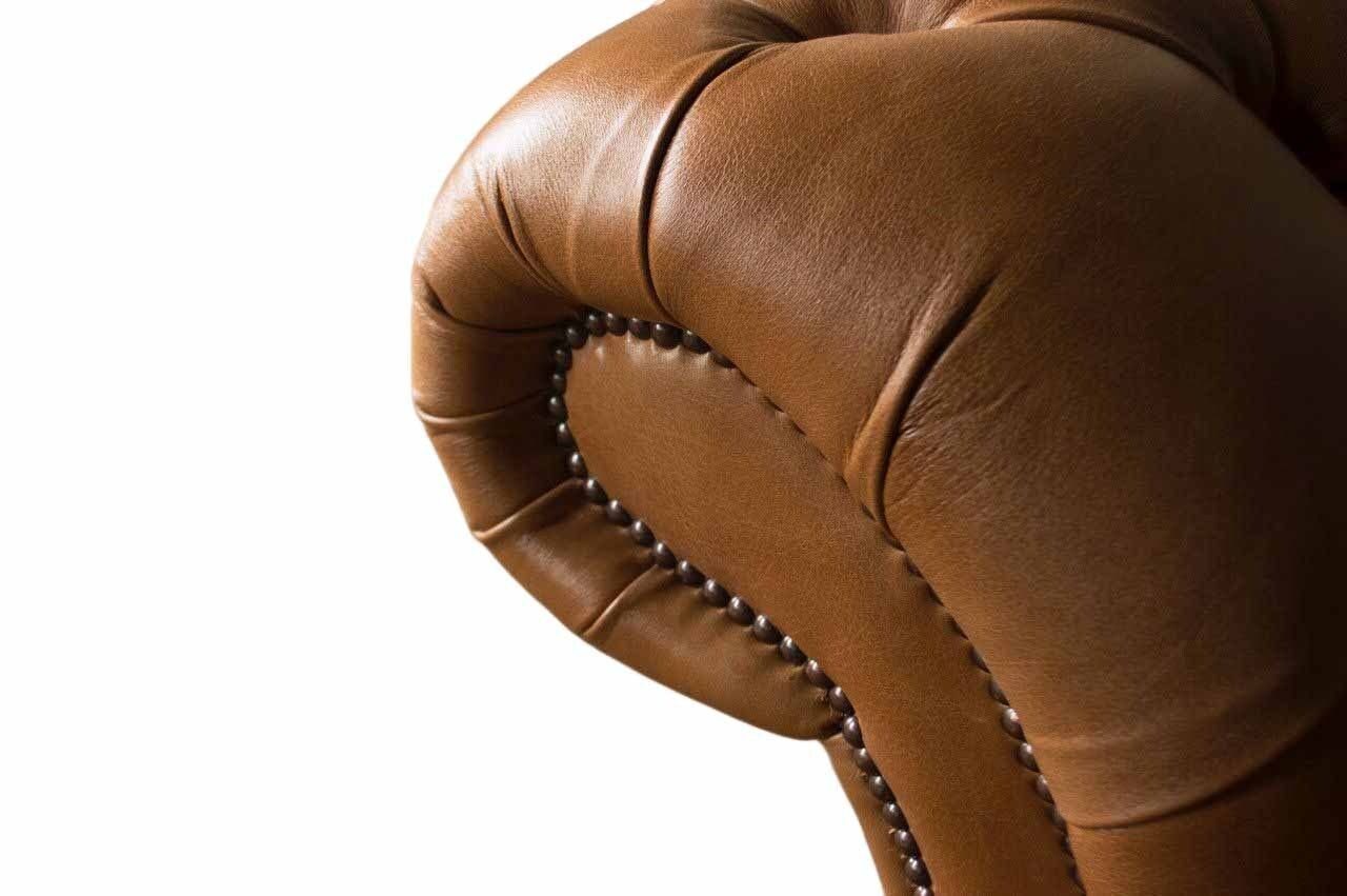 Design Couch Sitzer Braun, Sofa Europe Made Chesterfield Polster Sitz Sofa 4 In JVmoebel Leder Sofa