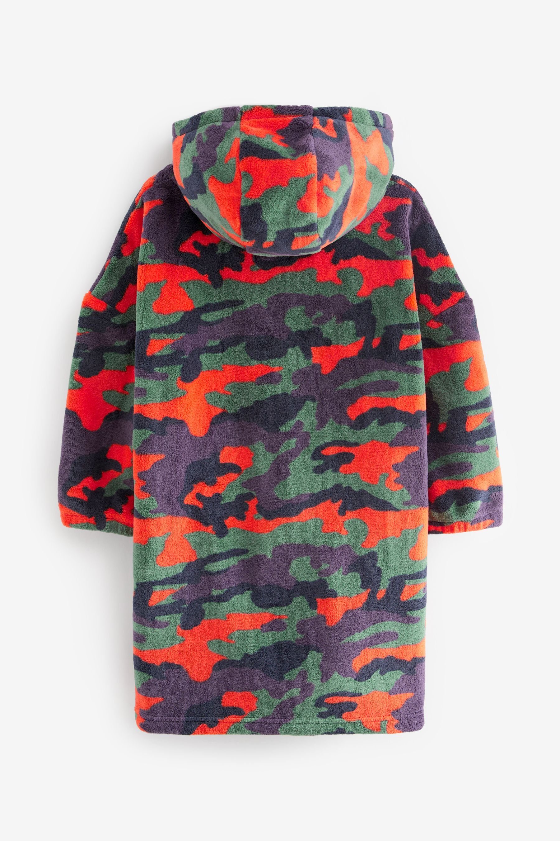 Next Kinderbademantel Green mit Polyester (recycelt), Decke Polyester Orange/ Kapuze, Camouflage