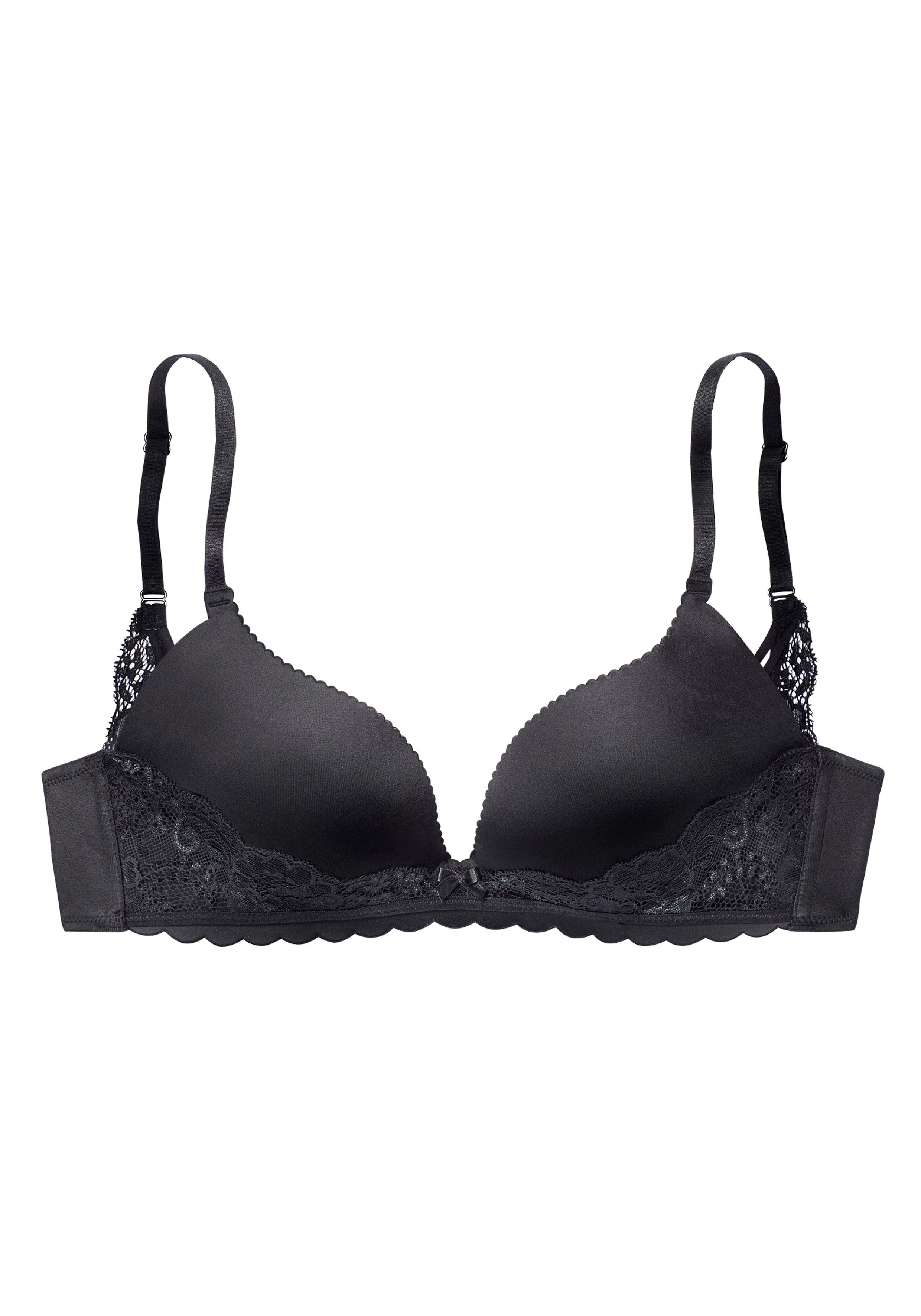 LASCANA Push-up-BH ohne Bügel, mit extra flachen Kanten und feiner Spitze, Dessous
