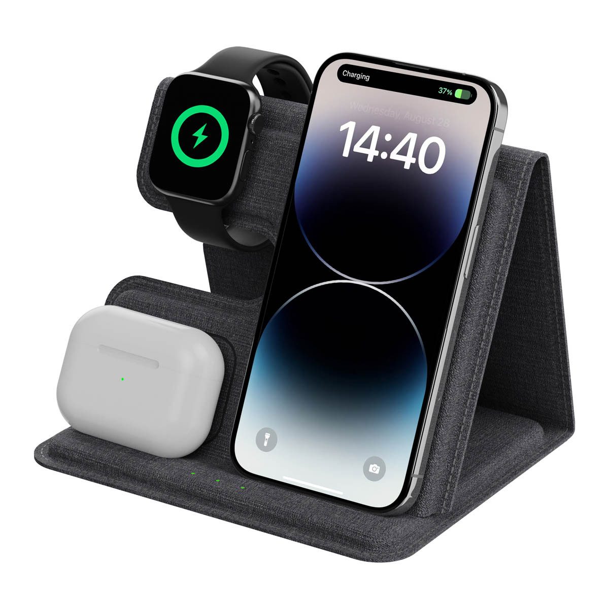 imoshion imoshion 3-in-1 Faltbares kabelloses Ladegerät Apple - iPhone / AirPod Wireless Charger (1-tlg)