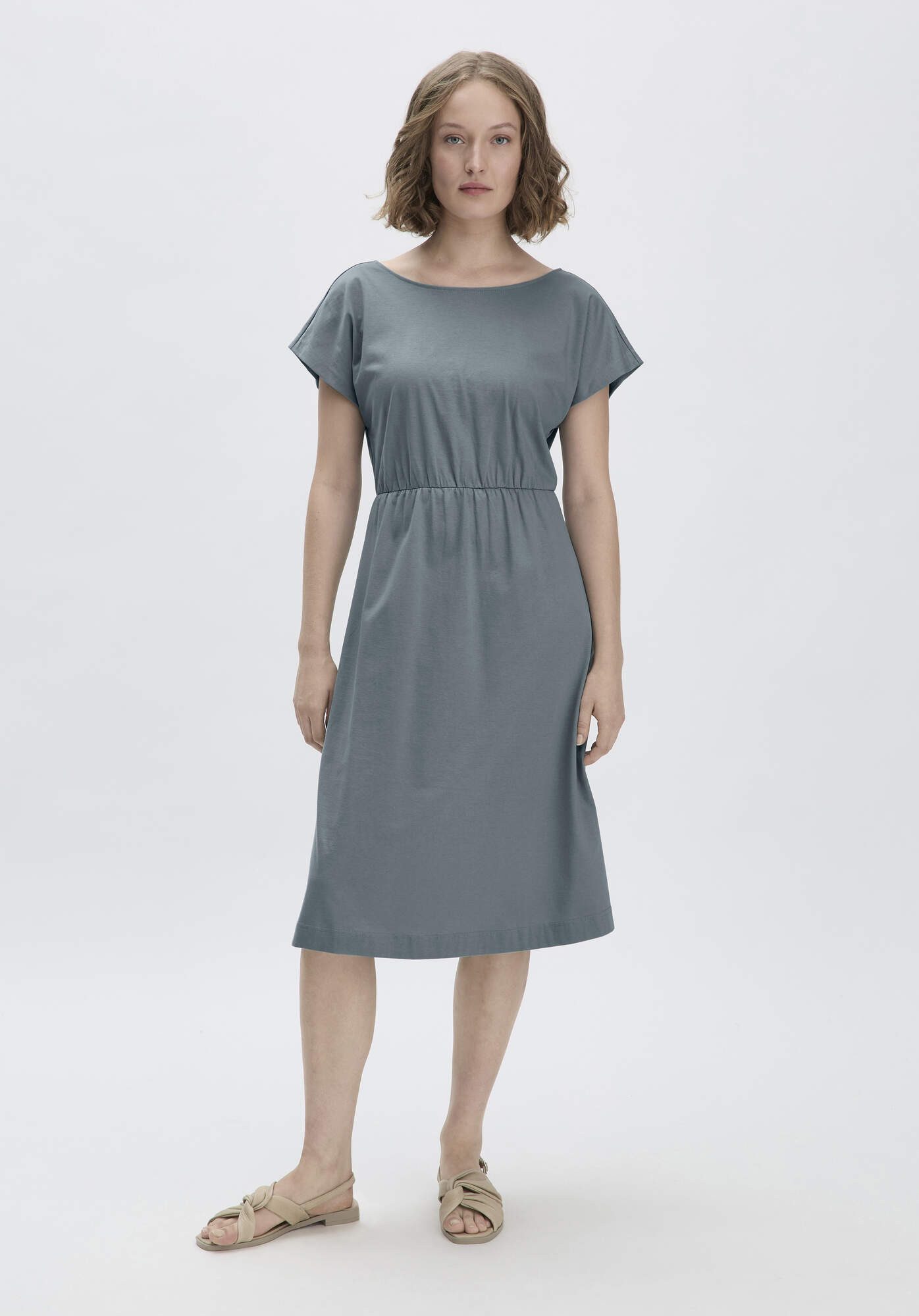 Hessnatur Jerseykleid Midi Relaxed aus reiner Bio-Baumwolle (1-tlg) günstig online kaufen