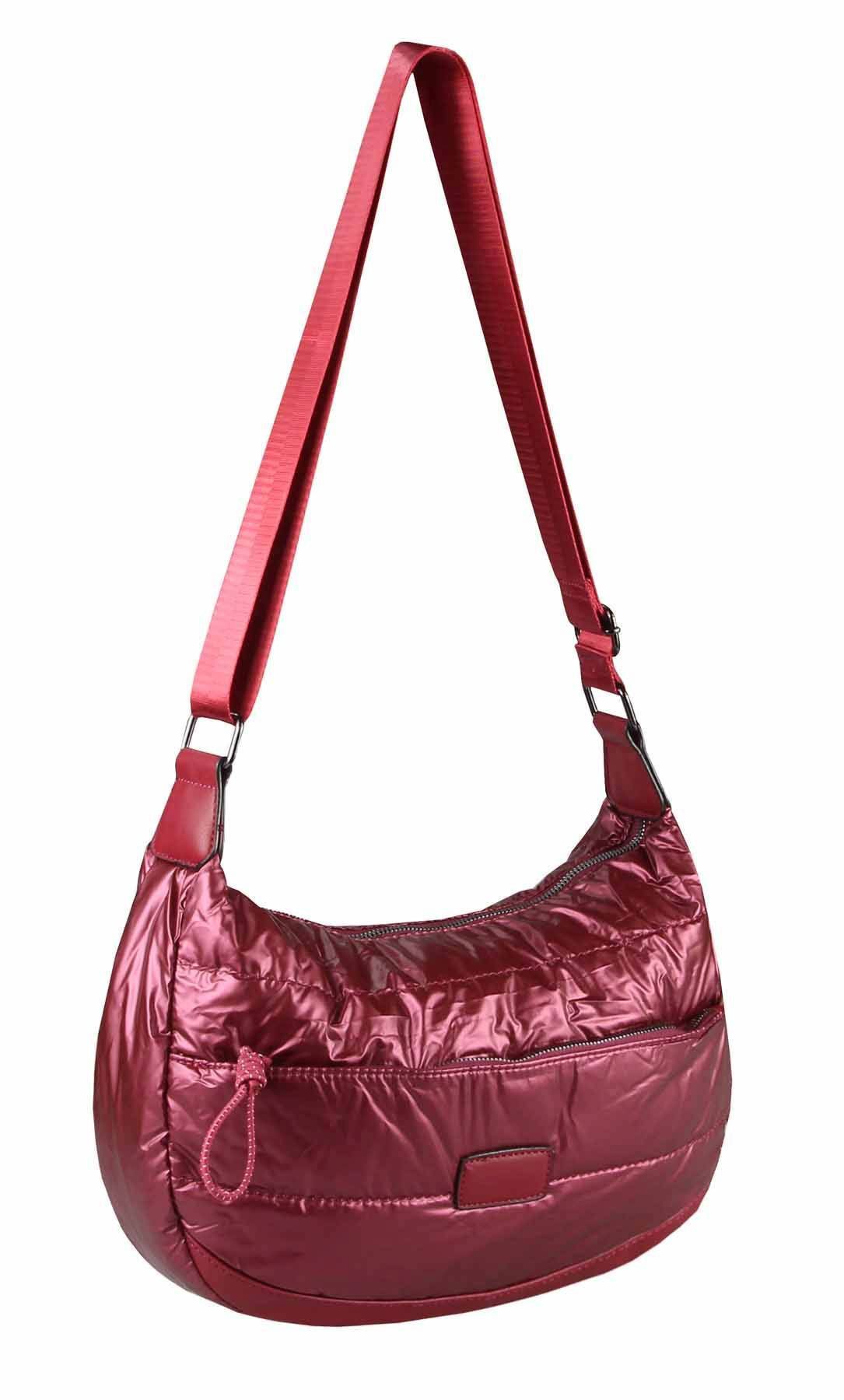 ITALYSHOP24 Schultertasche Damen Halbmond Tasche Cross Over Nylon Shopper B günstig online kaufen