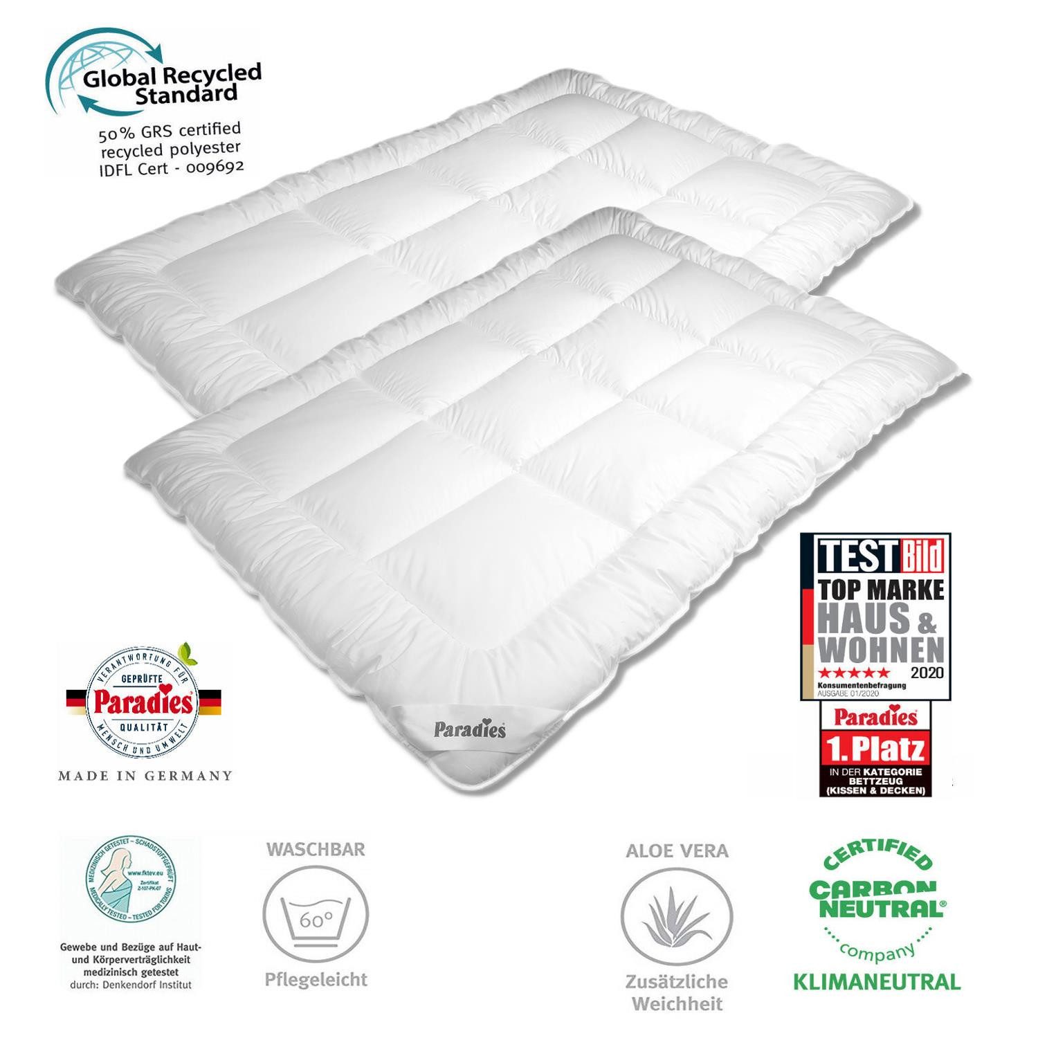 Paradies Kunstfaserbettdecke 2 Stück Paradies Halia winterwarm extra warme günstig online kaufen