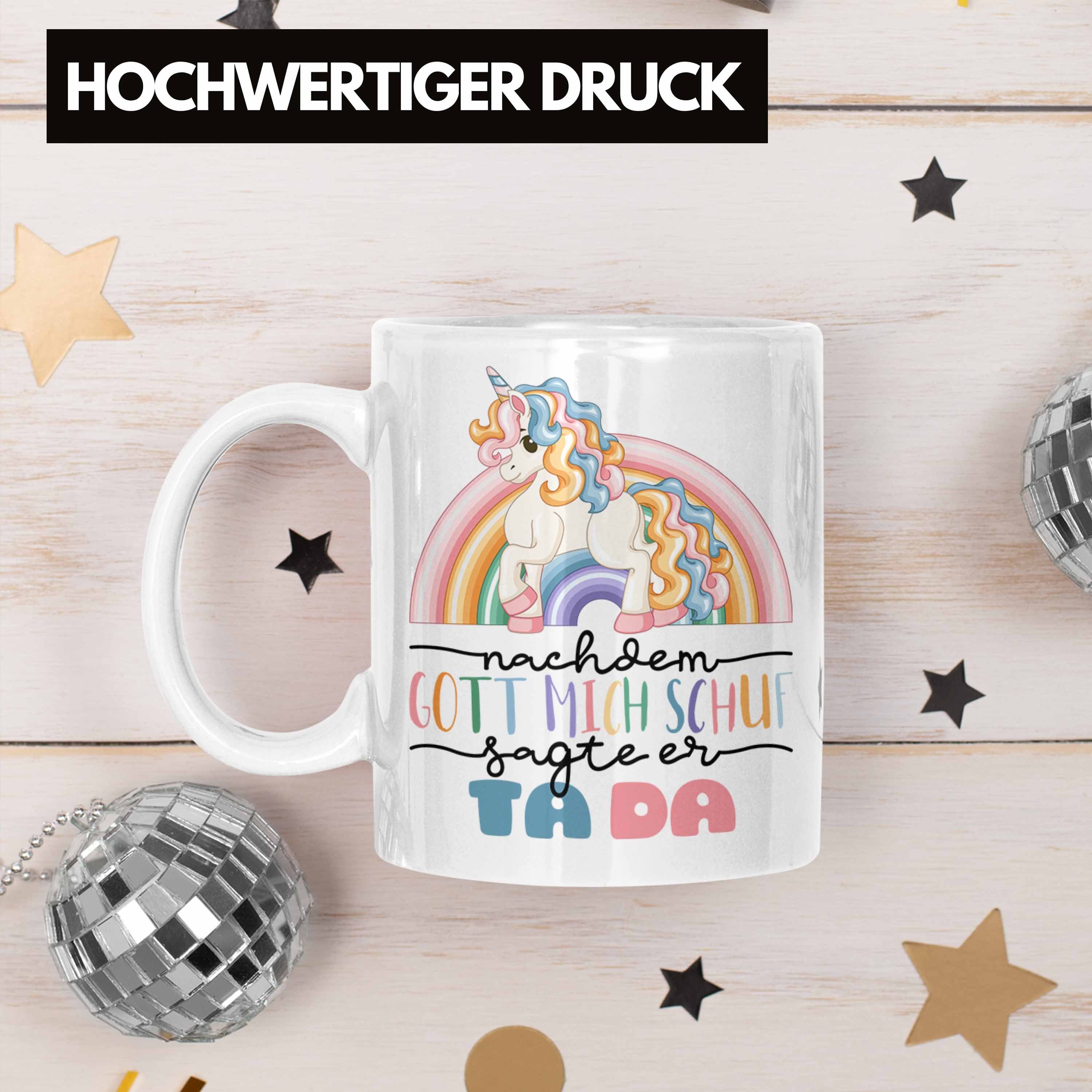 Spruch Nachdem S Tasse Lustige Mich Gott mit Tasse Weiss Kaffee-Becher Schuf Trendation Humor