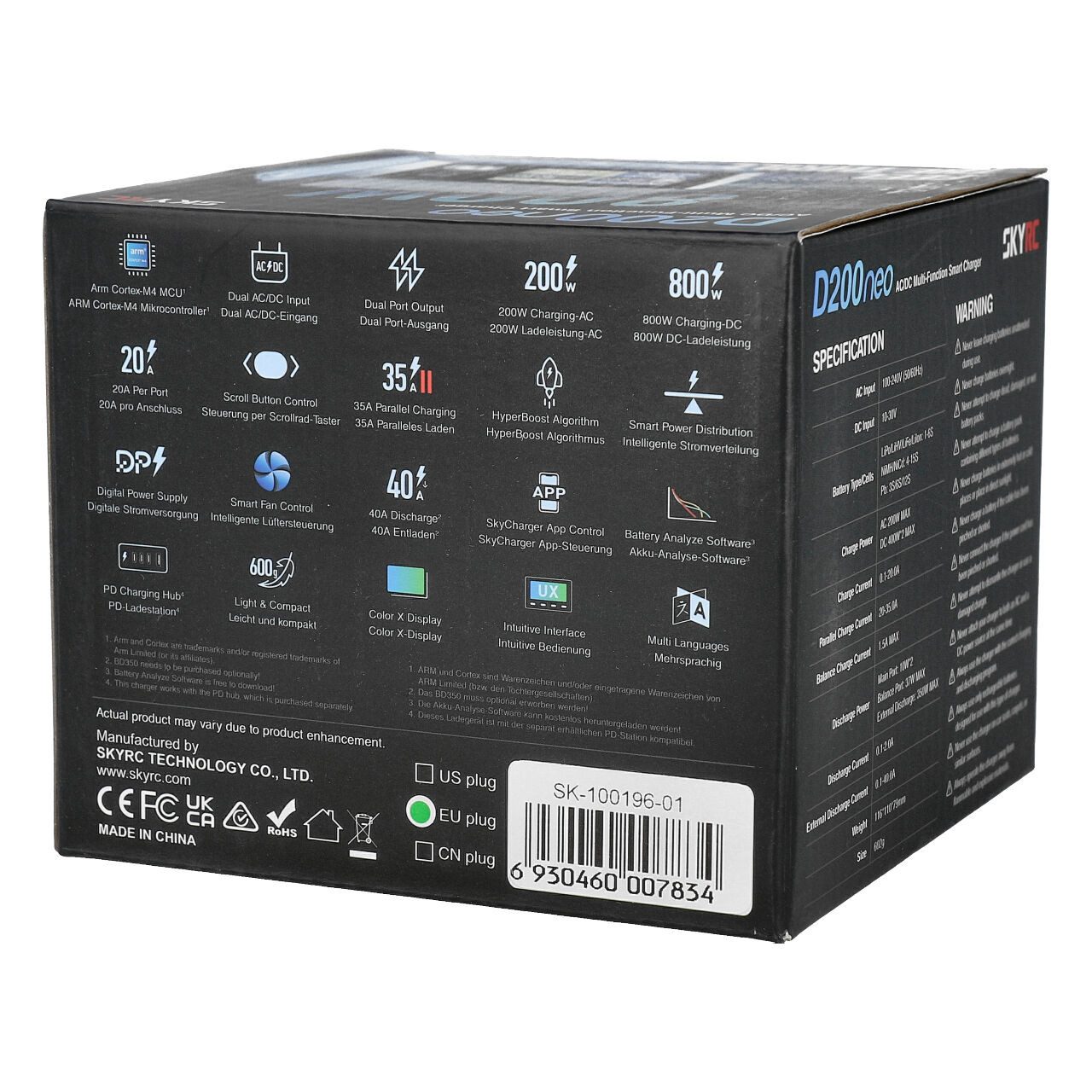 SkyRC SkyRC Ladegerät D200 Neo LiPo 1-6s 20A 200W AC RC-Ladegerät