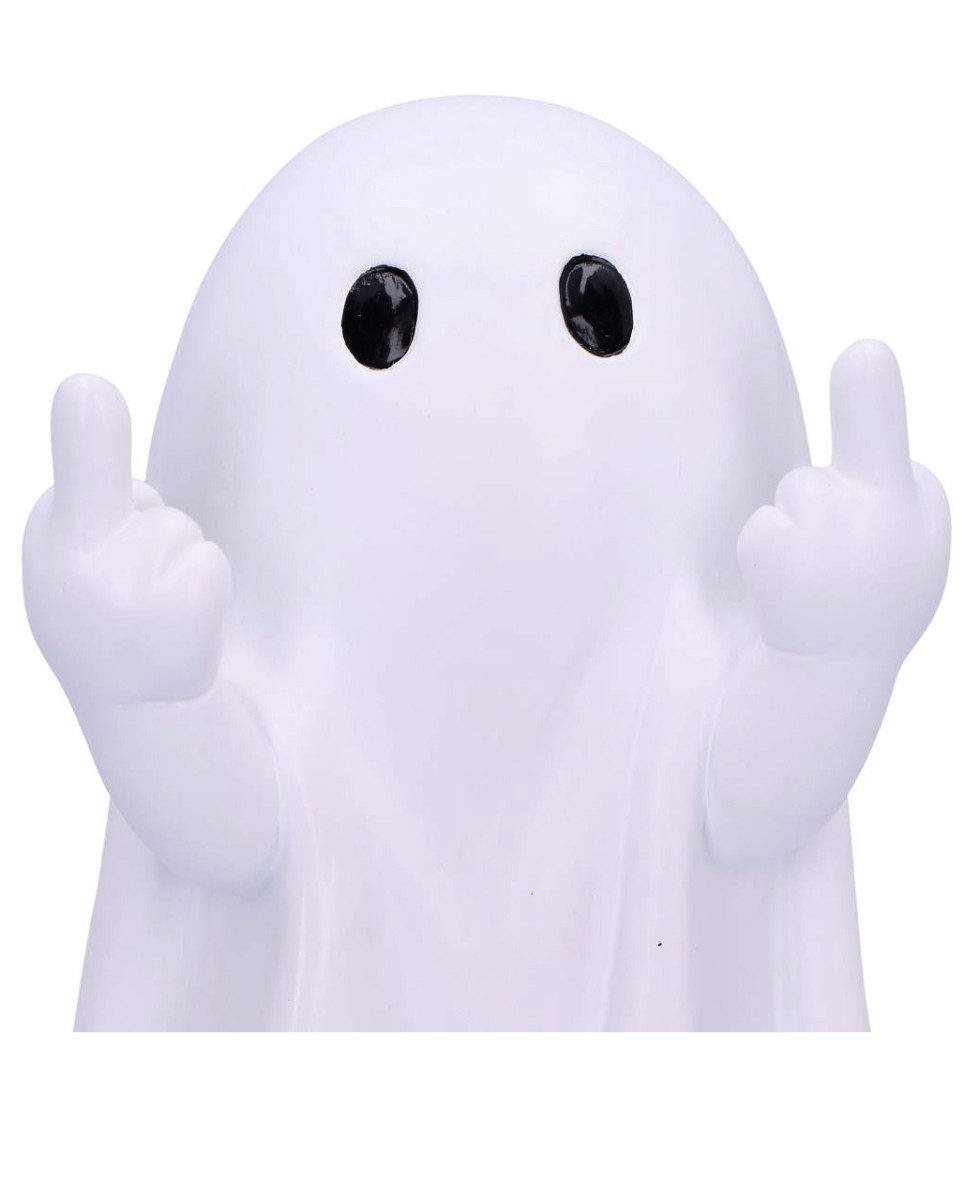 Horror-Shop Dekofigur Frecher Weißer Geist mit Mittelfinger Pose 12,5cm – Bild 2 von 5