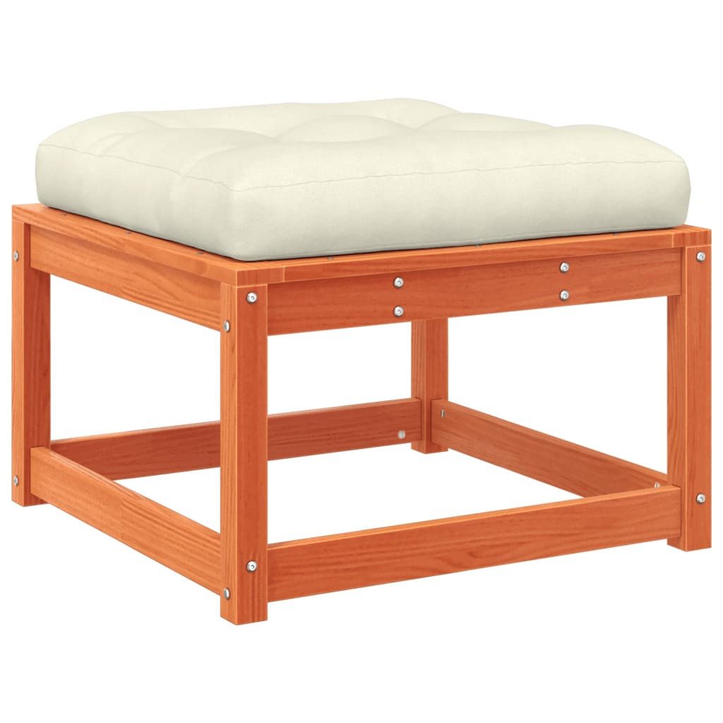 vidaXL Loungesofa Gartenhocker mit Kissen Wachsbraun günstig online kaufen