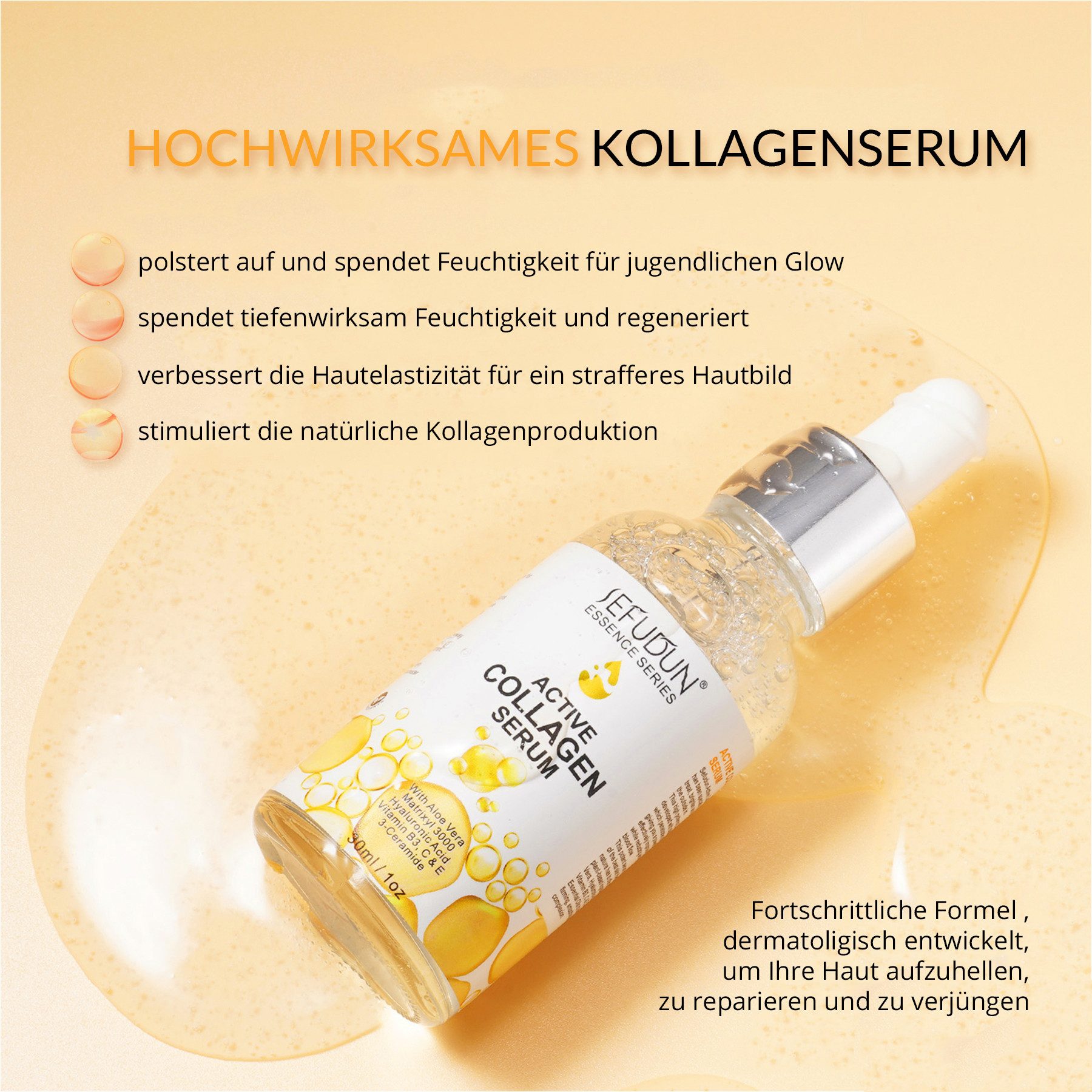 P-Beauty Cosmetic Accessories Gesichtsserum Gesichtspflege Anti-Falten Anti-Aging Kollagen Collagen Serum, 1-tlg., Ant-Falten, Anti-Aging, Gesichtsserum,Gesichtspflege