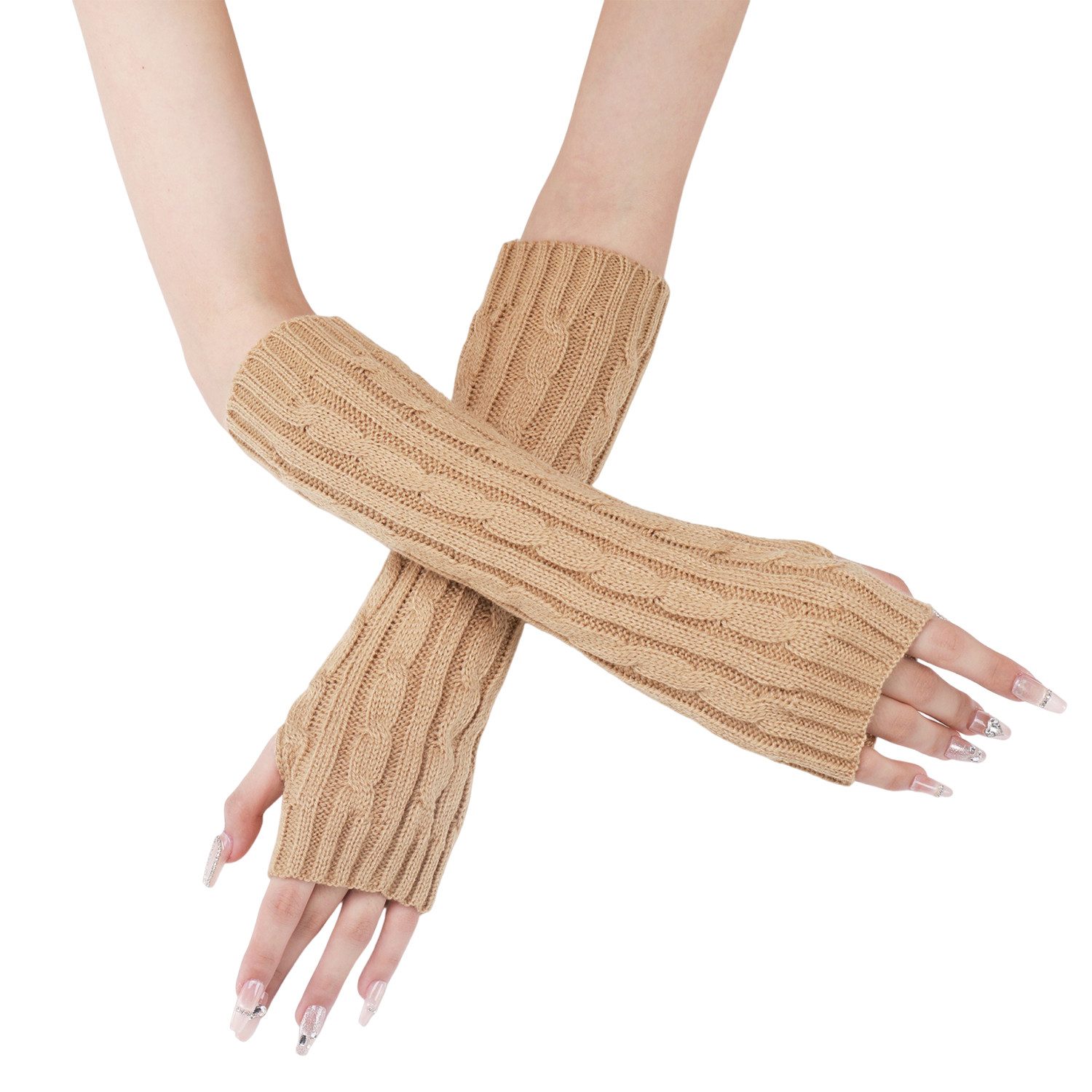 Refttenw Strickhandschuhe Damen Gestrickte Armwärmer Pulswärmer günstig online kaufen