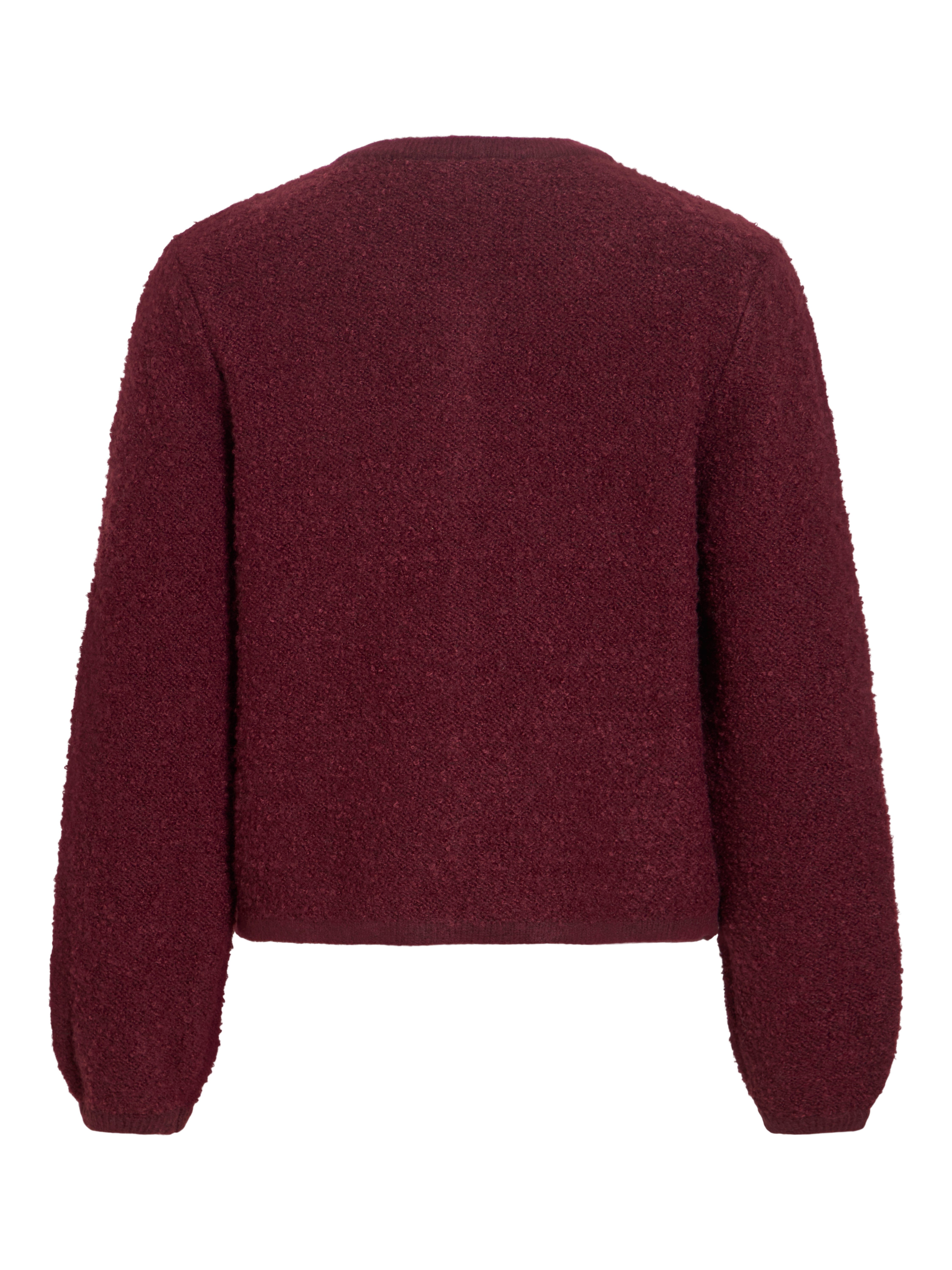 Vila Strickjacke VIPIGGA O-NECK L/S KNIT JACKET NOOS Materialmix – Bild 5 von 5