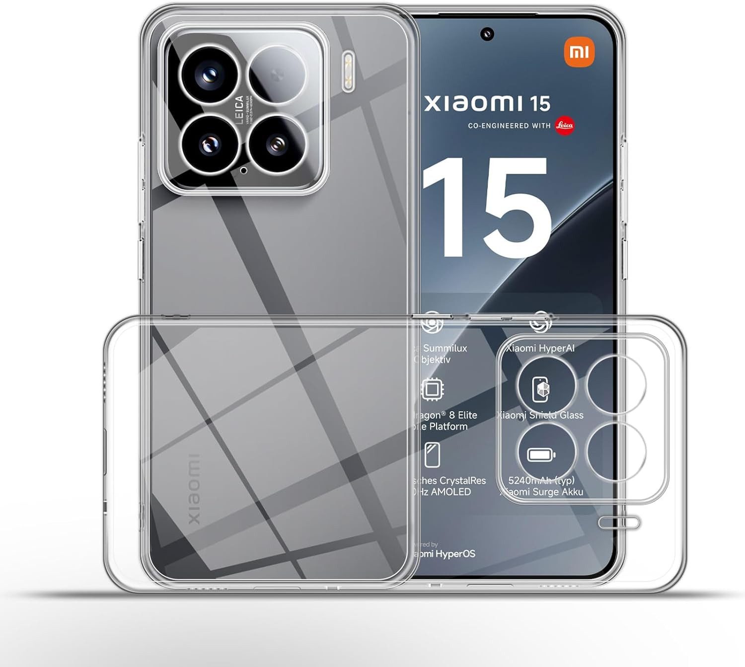 MSM Handyhülle Hülle für Xiaomi 15 Silikon Schutz TPU Tasche Klar Case Bumber Slim