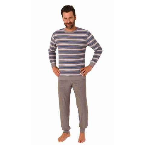 RELAX by Normann Pyjama Herren Frottee Schlafanzug mit Bündchen - auch in Übergrößen
