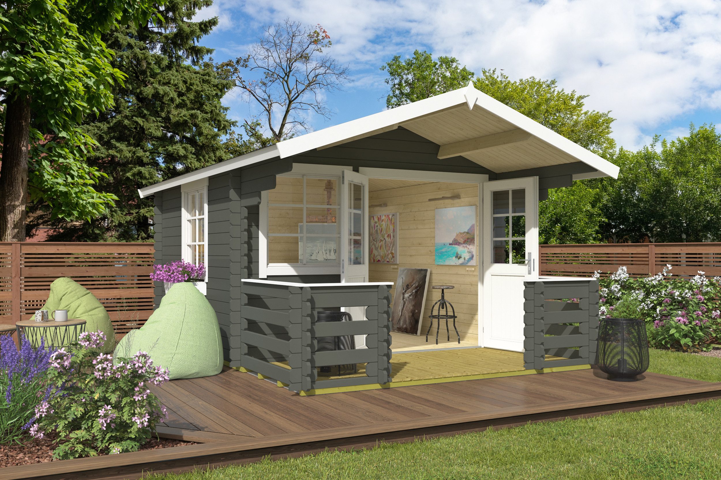 Nordic Holz Gartenhaus Lola 2, BxT: 340,4x470 cm