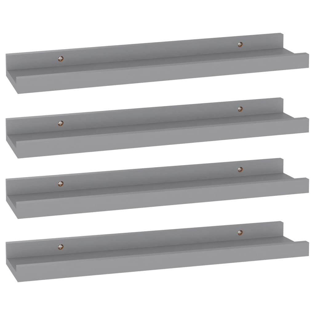 furnicato Wandregal Wandregale 4 Stk. Grau günstig online kaufen