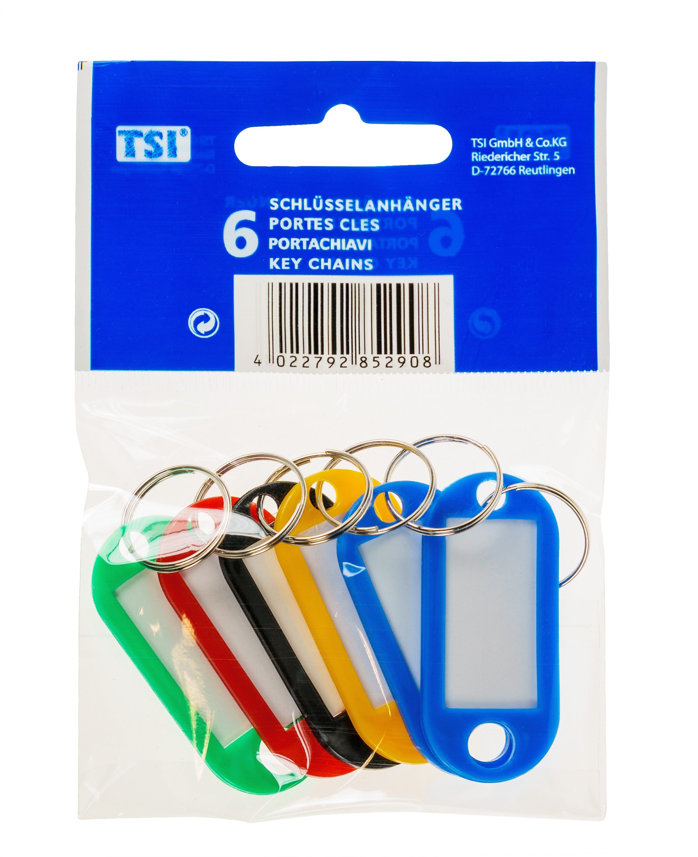 Schlüsselanhänger Schlüsselanhänger 6er Packung, farbig sortiert