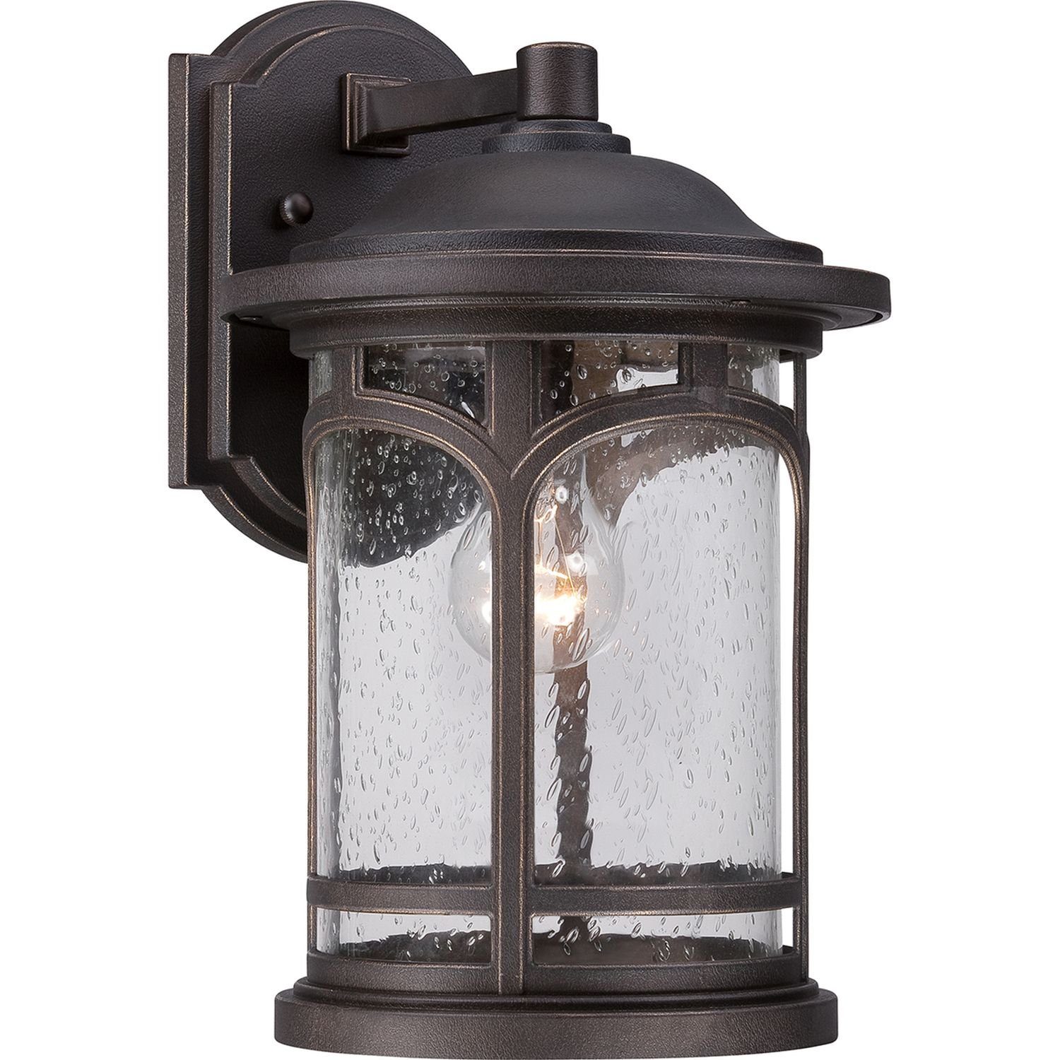 Licht-Erlebnisse Außen-Wandleuchte MATT, ohne Leuchtmittel, Außenwandleuchte IP44 Bronze E27 Glas Metall Vintage Wandlampe außen