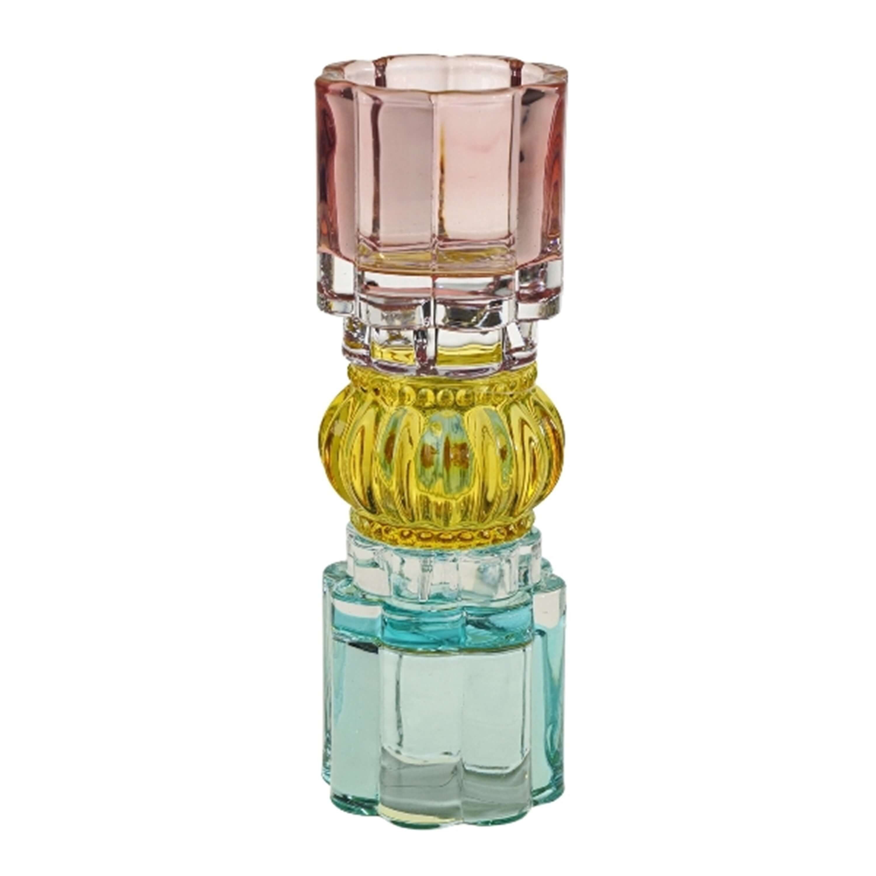 Werner Voß Windlicht Kerzenhalter Glas wendbar bunt 20,5 cm Deko Wohnaccessoire modern