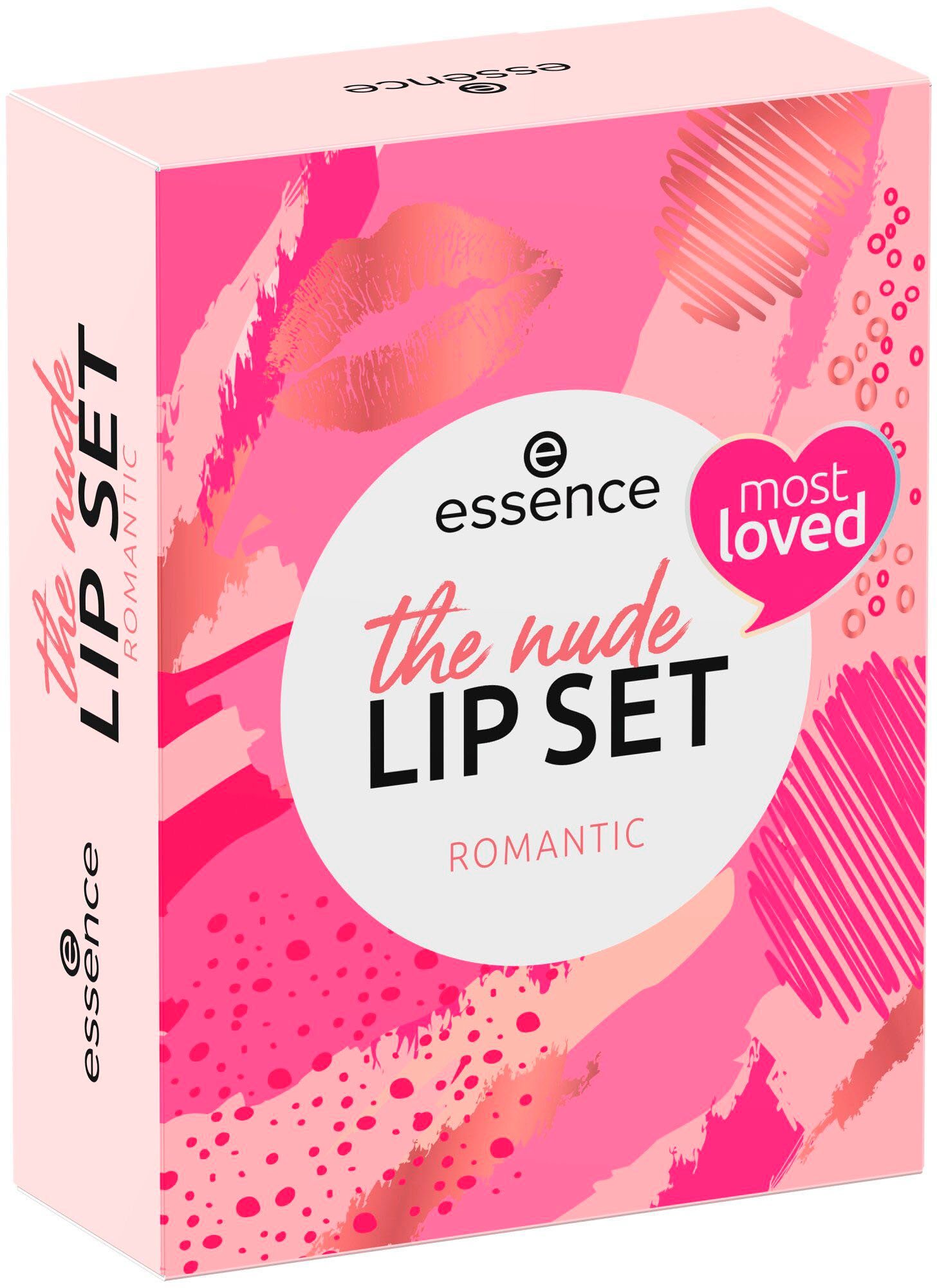 lip 3-tlg. the set romantic, Lippenpflege-Set Essence nude