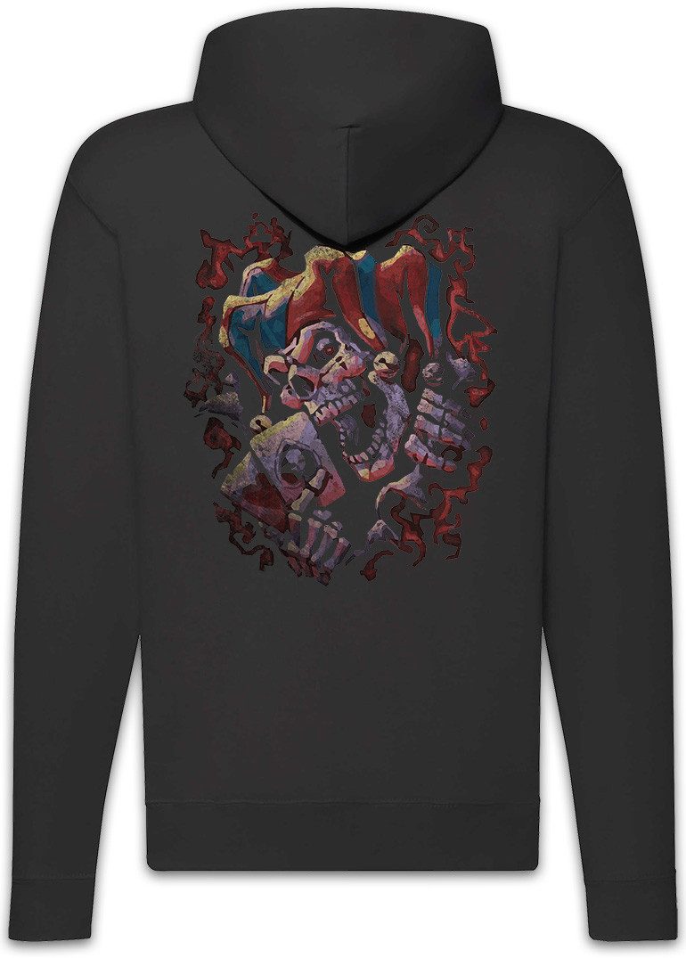 Urban Backwoods Sweatjacke Joker Skull II Zipper Hoodie Schädel Death Totenschädel Totenkopf Art (1-tlg) Tattoo Rockabilly Skeleton Oldschool