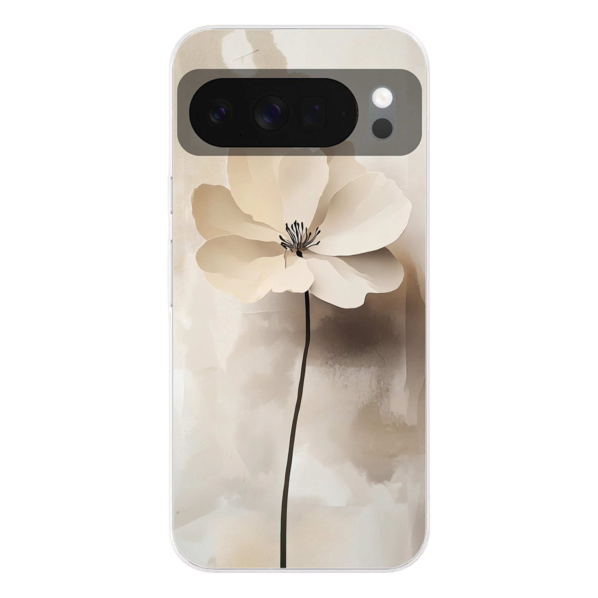 MuchoWow Handyhülle für Google Pixel 10 Pro XL Blume - Beige - Farbe - Schatten, Phone Case, Silikon, Schutzhülle Dünn
