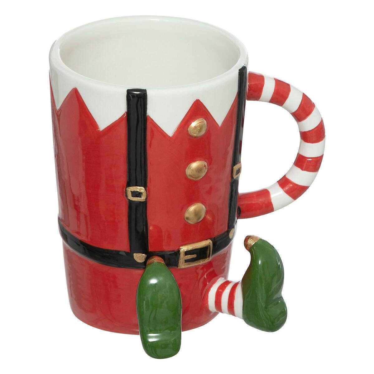 Atmosphera Créateur d'intérieur Becher Weihnachtstasse mit Elfenmotiv, 300 ml, Stein, Weihnachtstasse mit Elfenmotiv