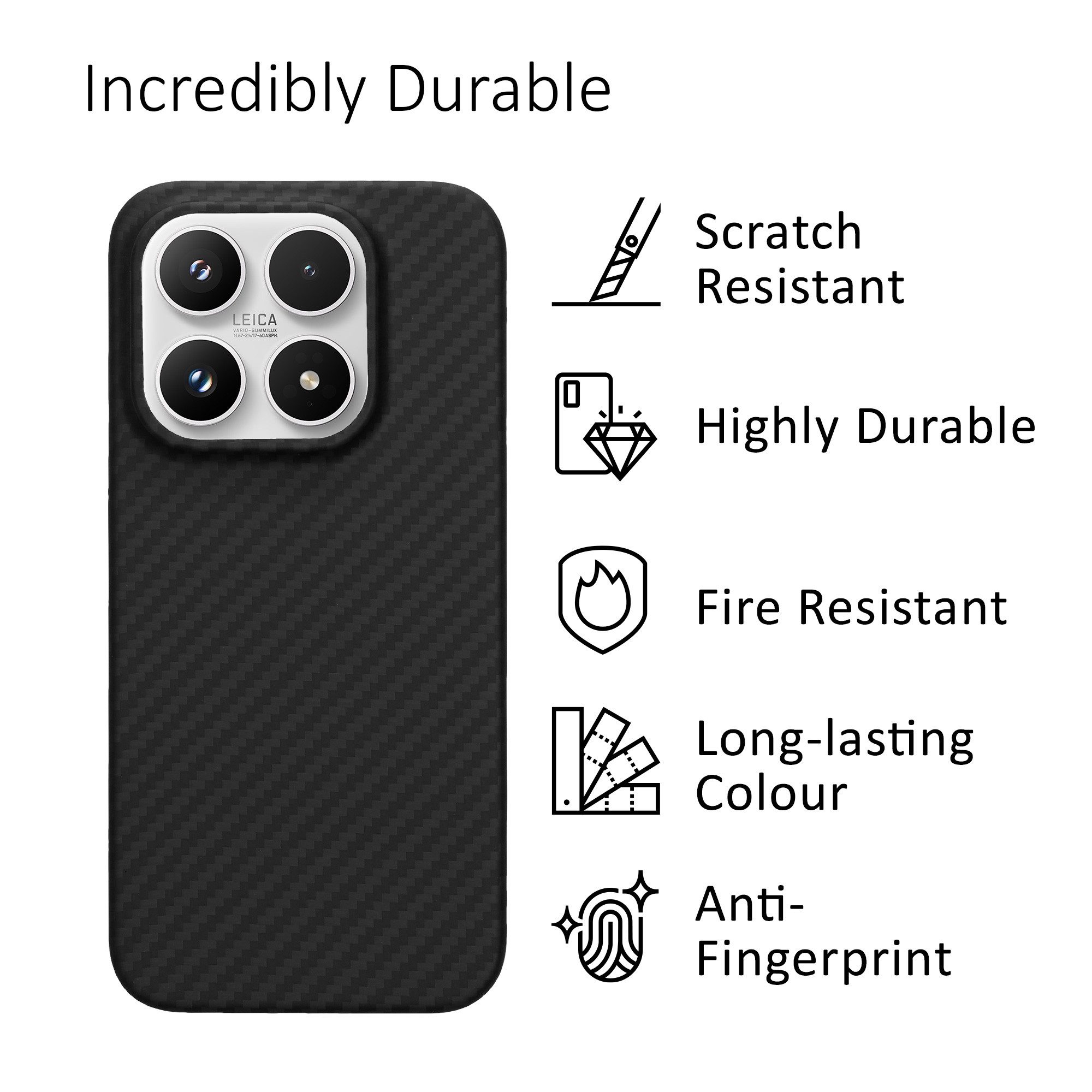 kalibri Smartphone-Hülle Hülle für Xiaomi 17, Aramid Handy Schutzhülle - Smartphone Cover Case