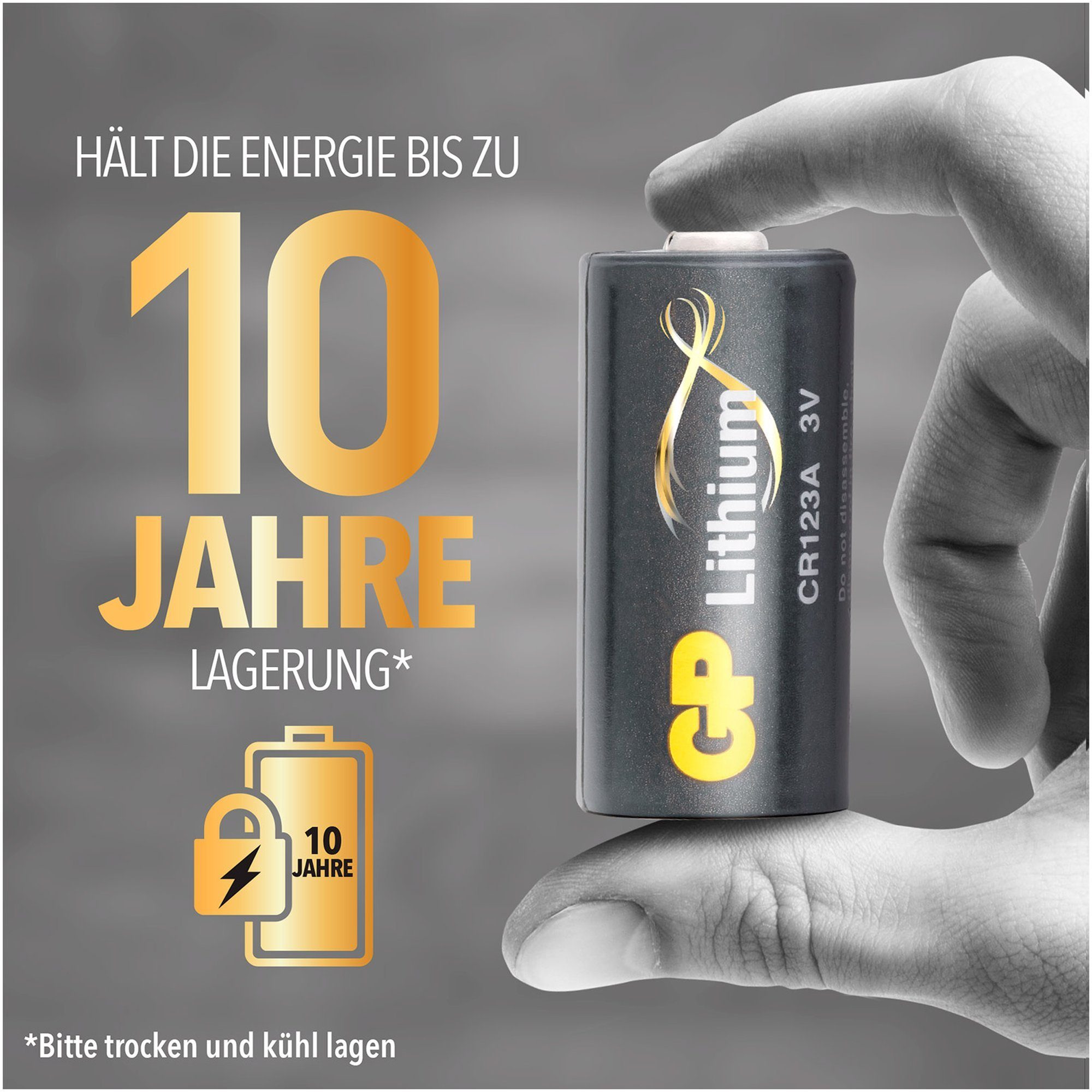 GP Batteries CR123A Batterie GP Lithium 4 Stück Fotobatterie, (3,0 V)