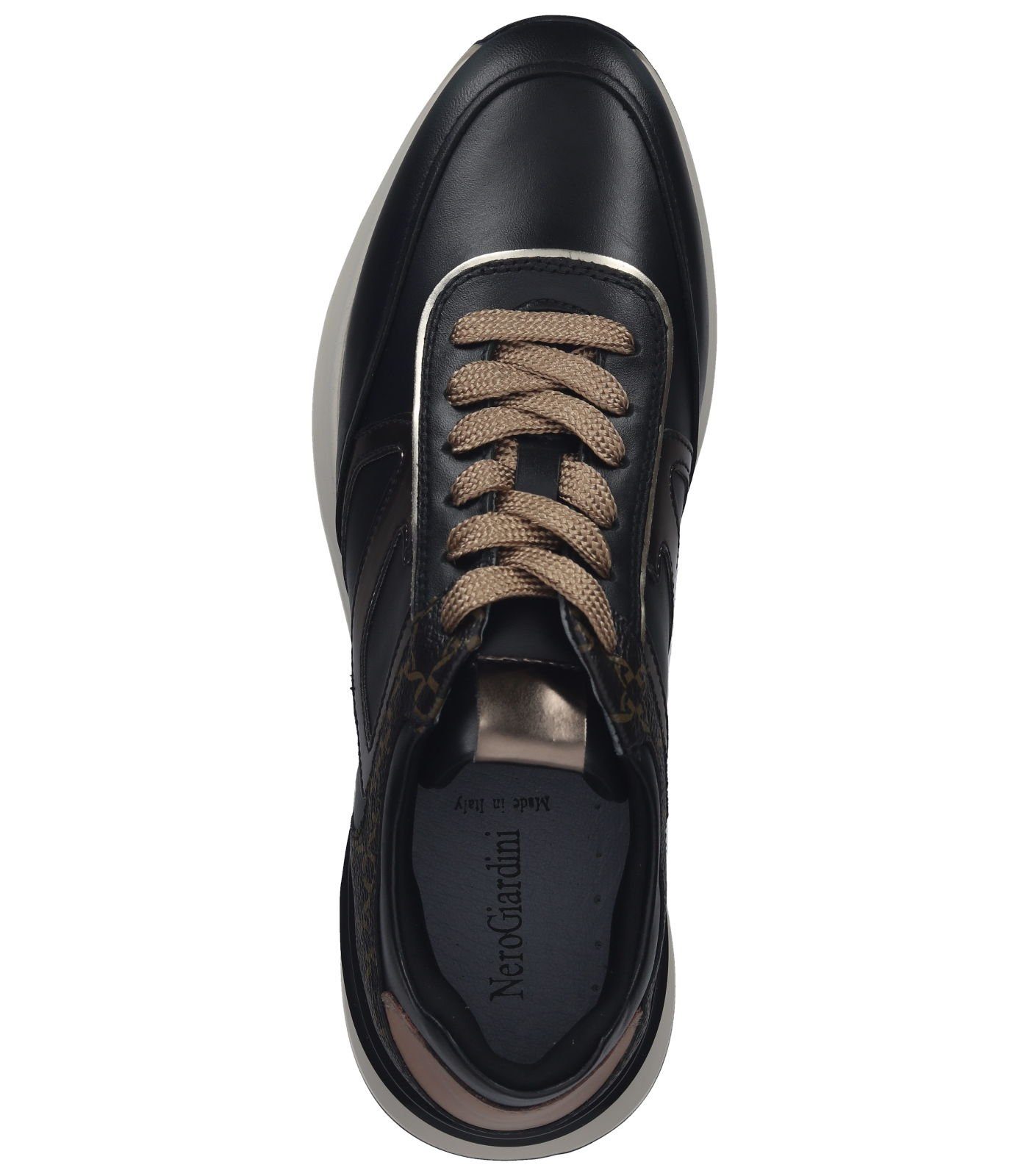 Giardini Leder/Textil Sneaker Nero Sneaker