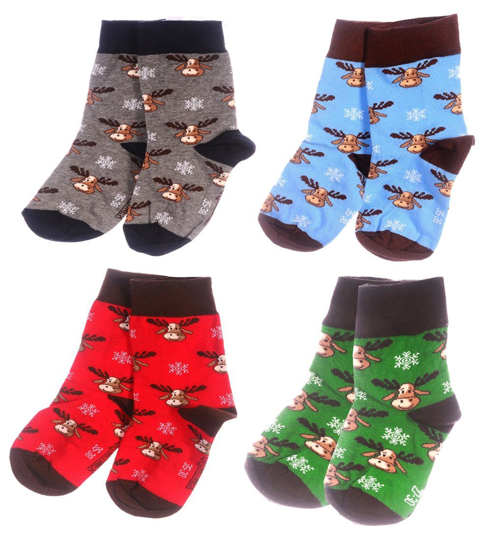 Martinex Socken Socken Freizeitsocken 1 Paar Socken Strümpfe 35 38 39 42 43 46 Weihnachtssocken, festlich, weihnachtlich, für die ganze Familie Grün