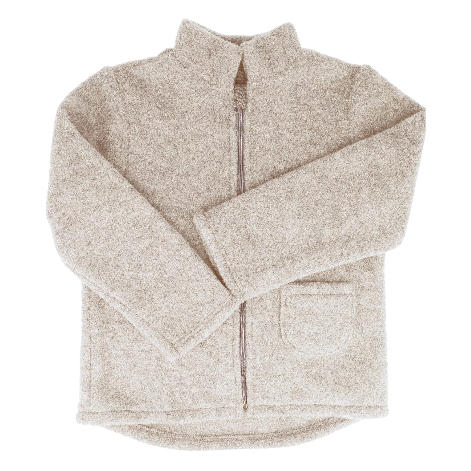 MAXIMO Fleecejacke aus Wolle, wärmend, atmungsaktiv, hoher Kragen, gefüttert