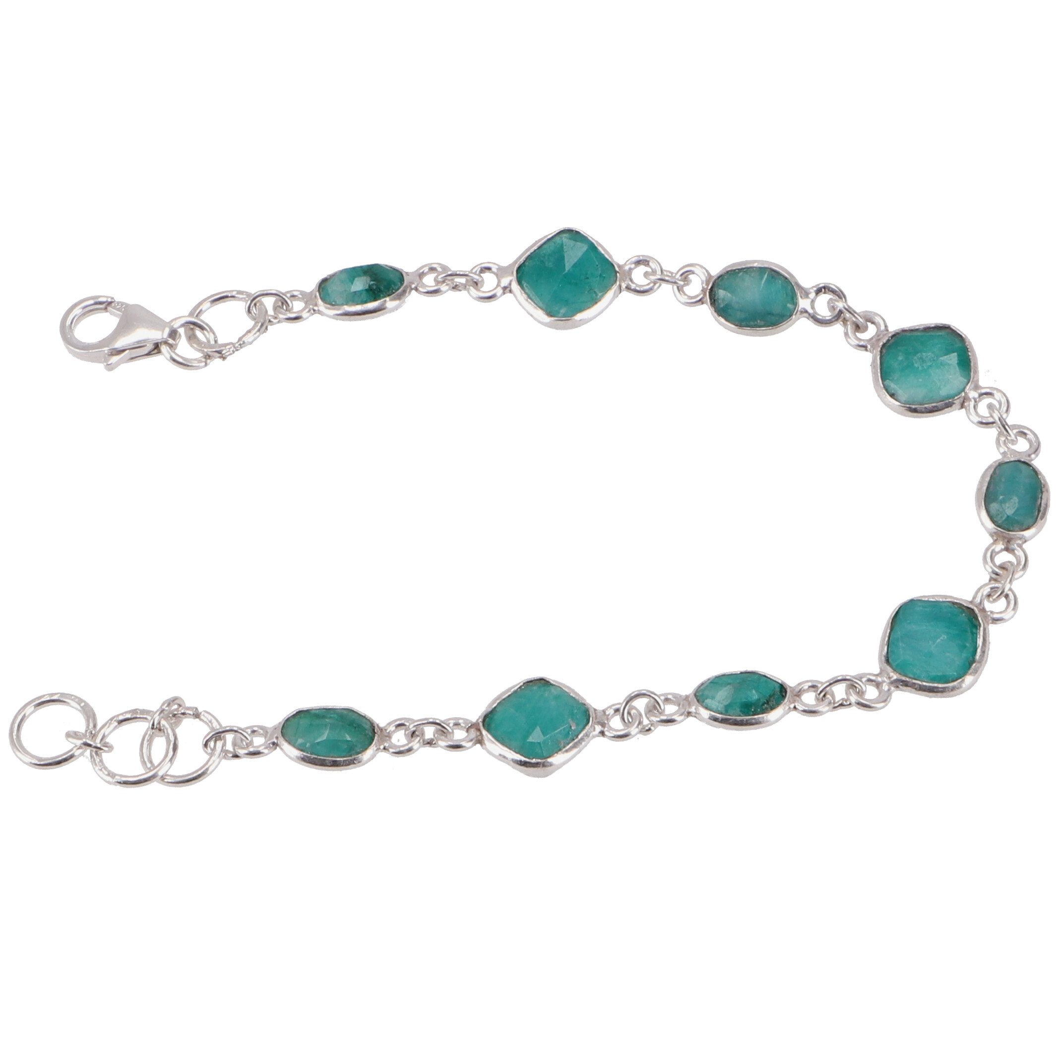 Guru-Shop Armreif Indisches Boho Silber Armband, Edelsteinarmband..