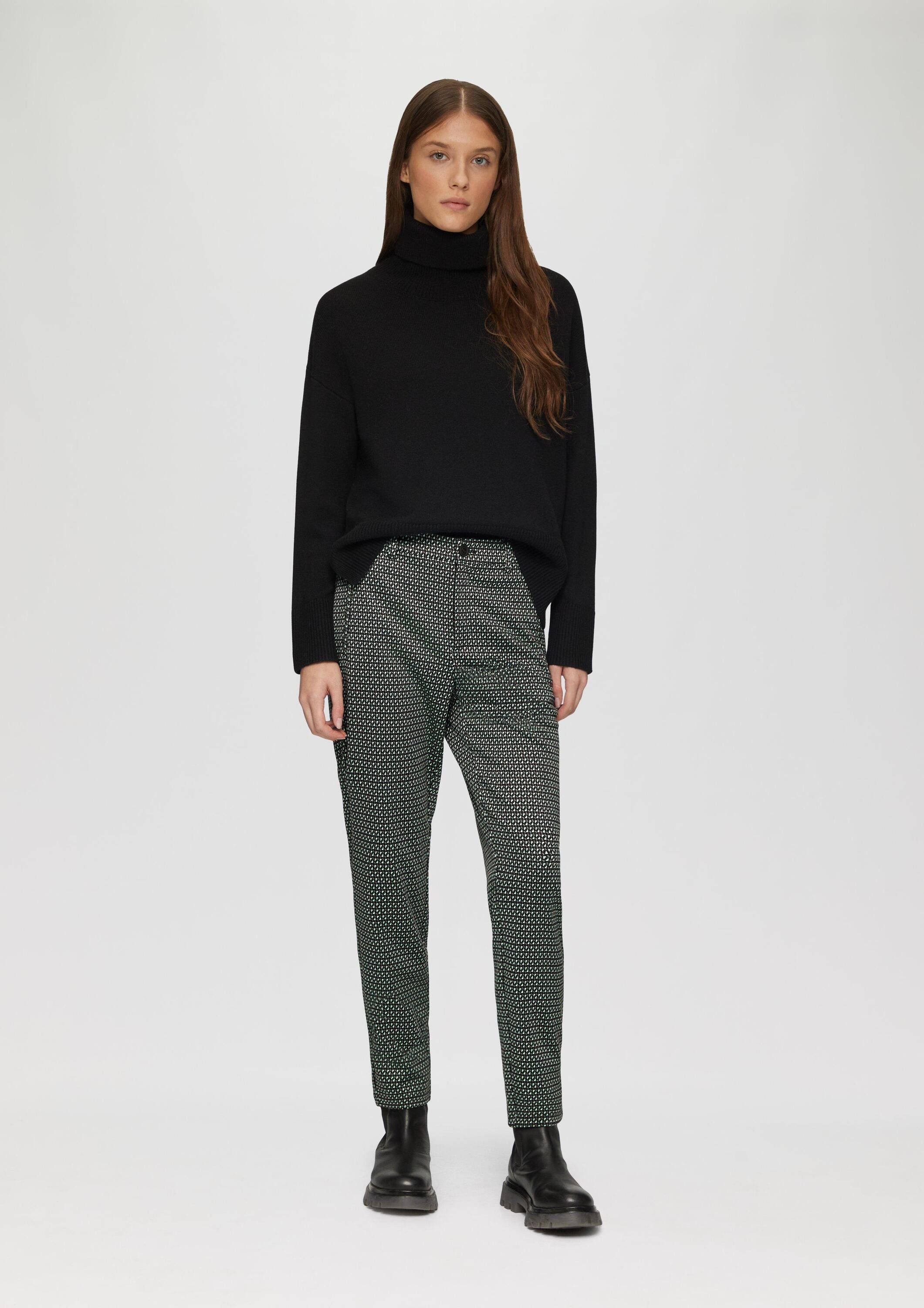 s.Oliver 7/8-Hose Hose Gemusterte Stoffhose mit elastischem Bund günstig online kaufen