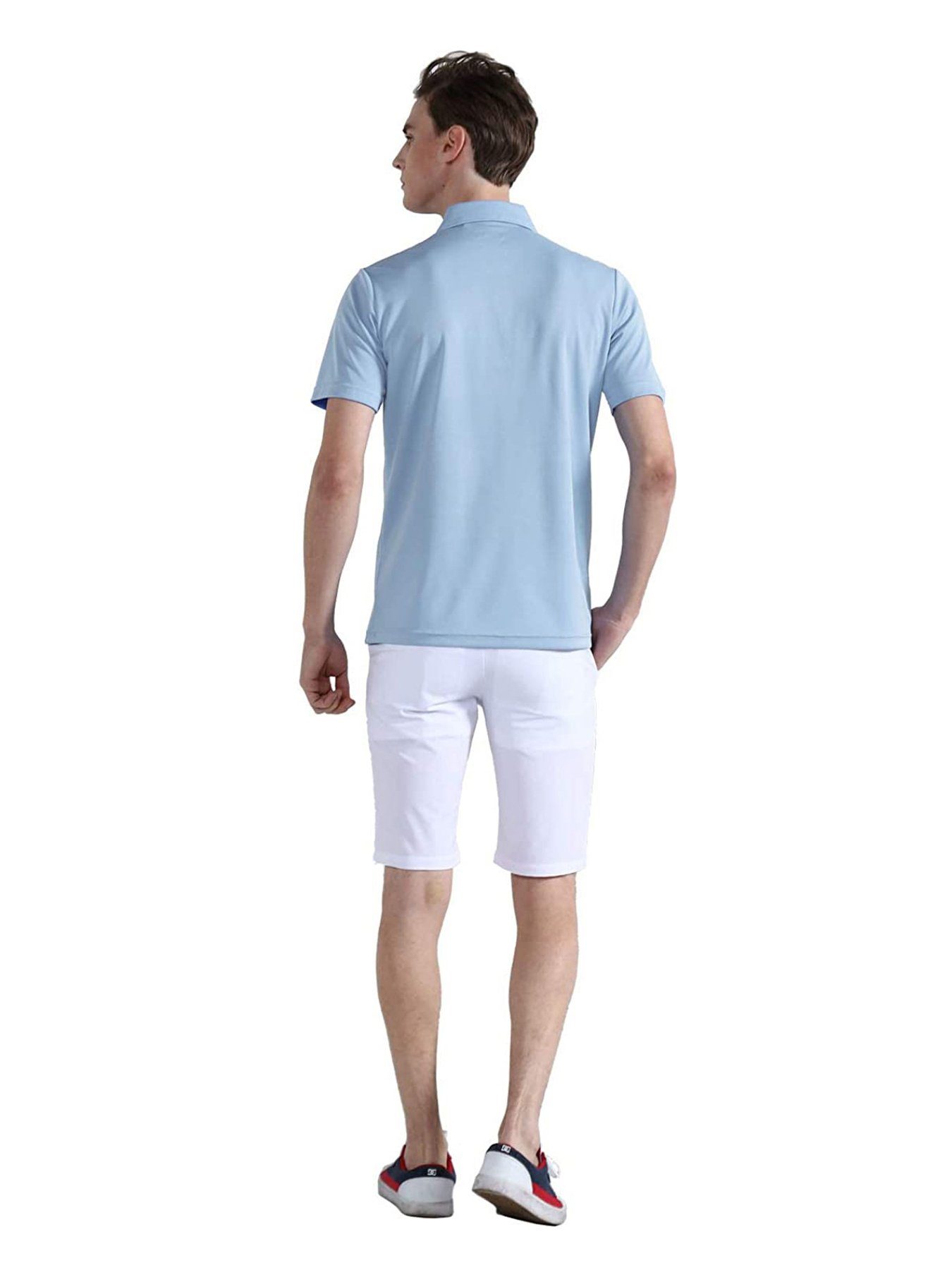 Herren Standard Golf Gemütlich Poloshirt DEBAIJIA DEBAIJIA Leicht Hellblau Poloshirt Kurzarm Fit