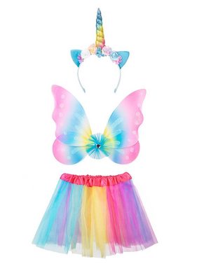 Boland Kostüm Einhornfee Accessoire-Set für Kinder, Pastellfarbenes Kostümset für geflügelte Einhörner