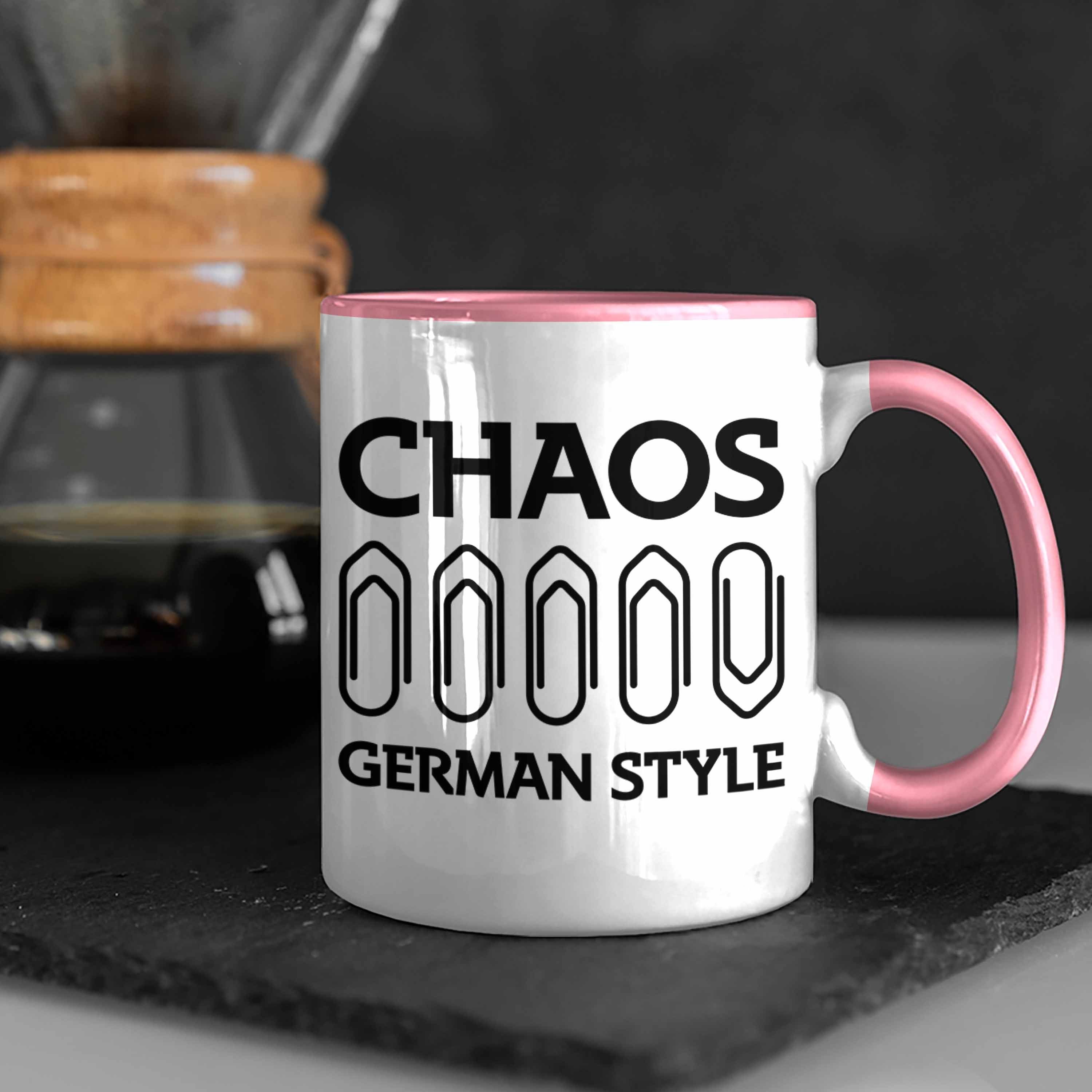 Lustiger Trendation Chaos Kollege Spruch Rosa Bürotasse Spruch Geschenk - Style Tasse mit Kollegin Tasse Trendation German