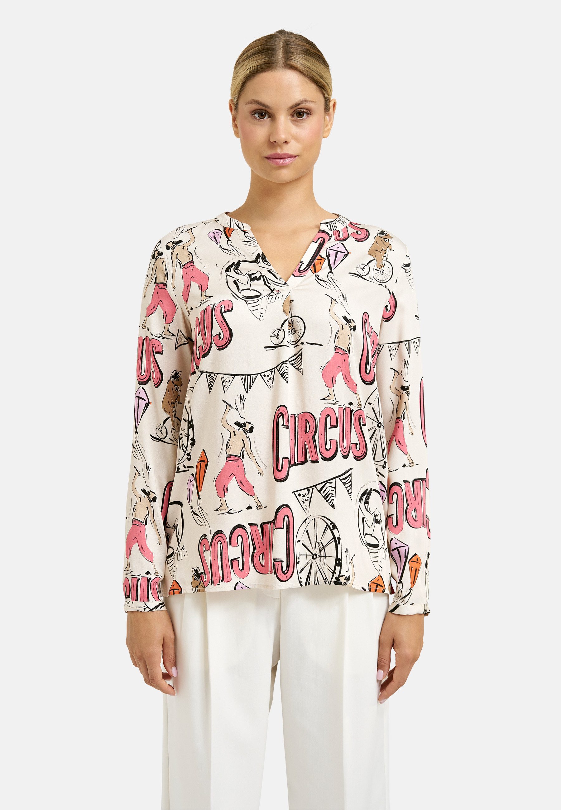 Milano Italy Langarmbluse mit Kellerfalte im Rücken