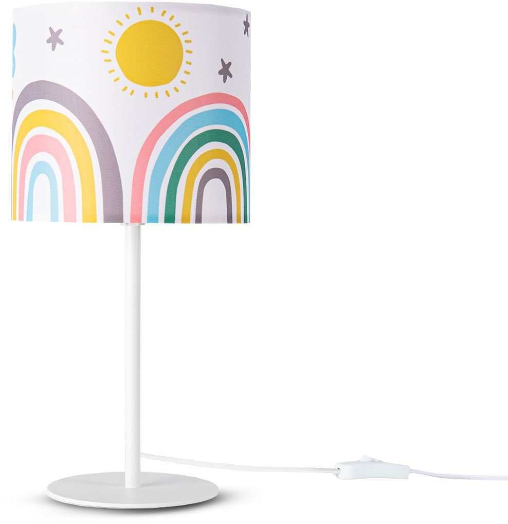 Lampe Paco Ø 36,5cm ohne 18cm Höhe Leuchtmittel, Tischleuchte Kinderzimmer Home Wolken Tweet E14 Sonne 462, Regenbogen