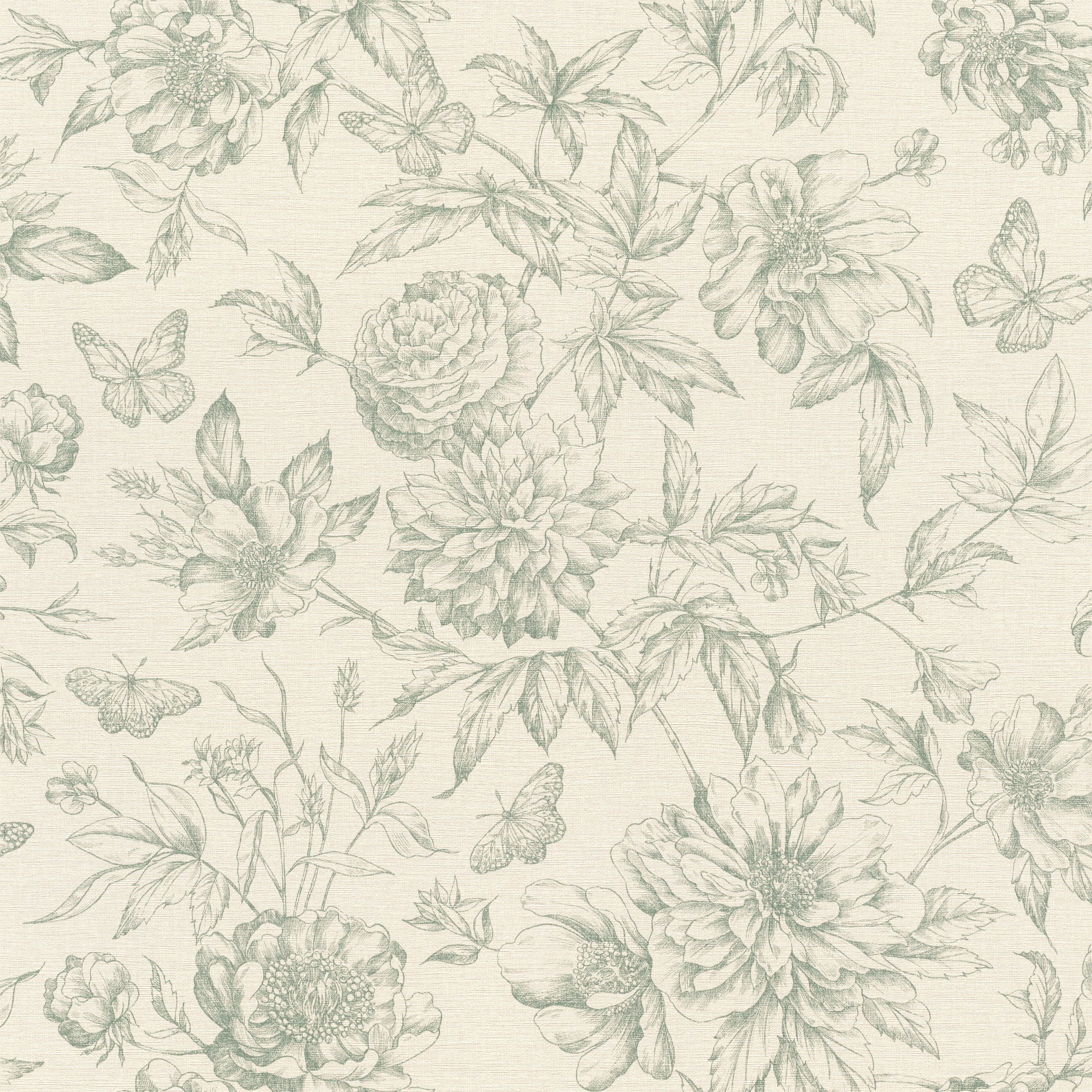 Rasch Vliestapete mit floralem Muster im Vintage Stil, floral, gemustert, geblümt, botanisch, (1 St), Vintage