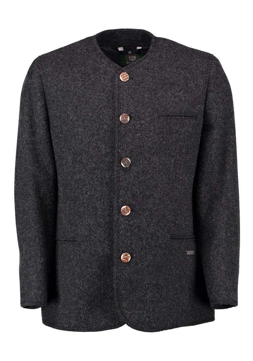 OS Trachten Trachtenjanker Oznayo Trachtensakko mit 3 Paspeltaschen und OS Trachten Metall-Emblem