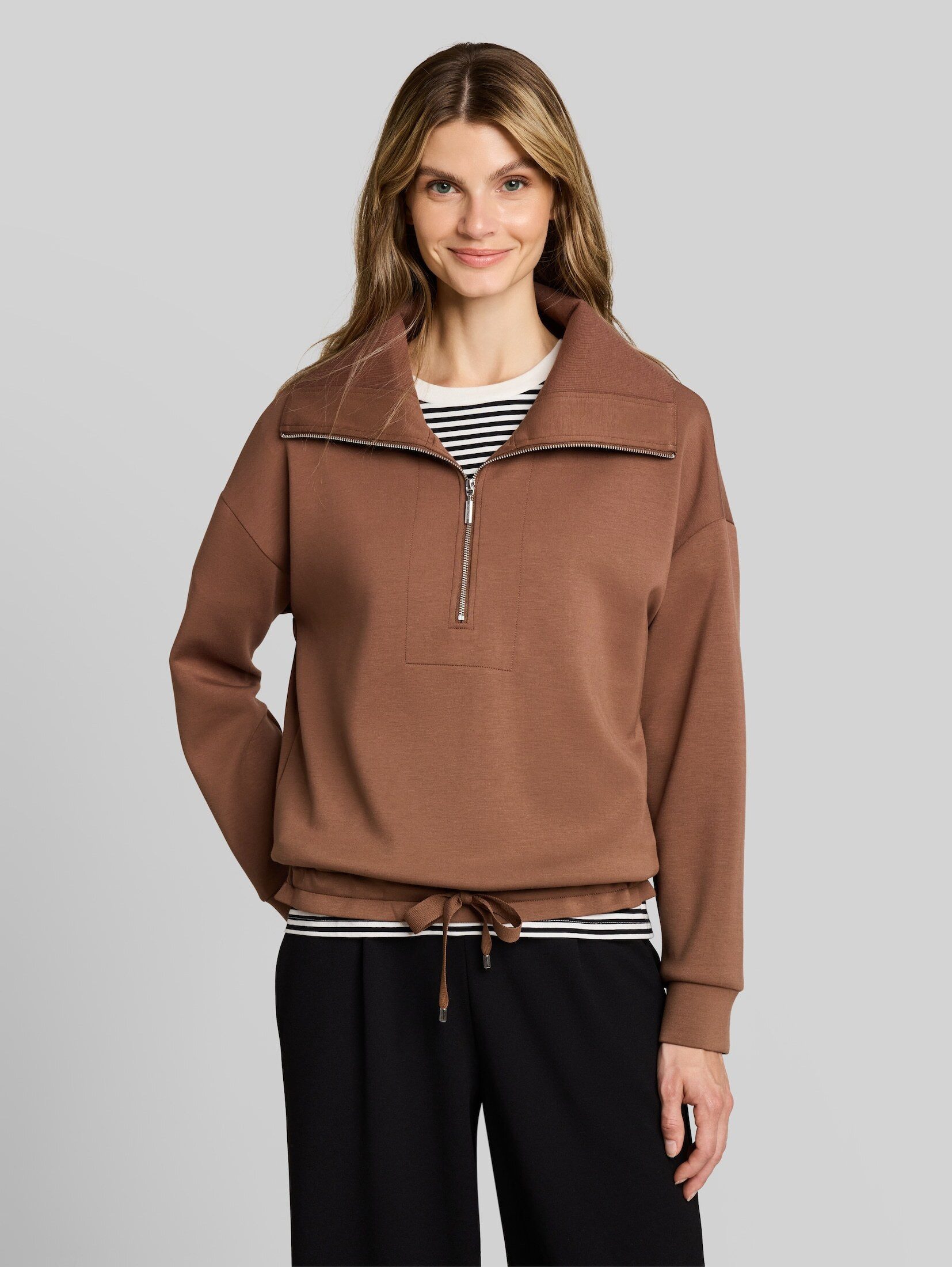 TOM TAILOR Sweatshirt Strick & Sweatshirts Troyer Sweatshirt aus Scuba