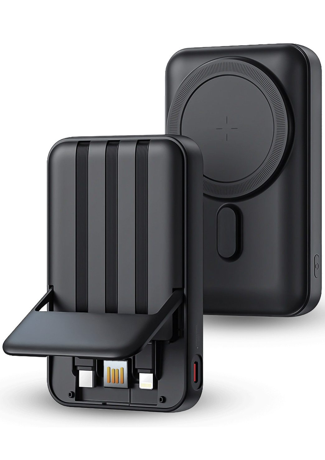 S&T Design Wireless Powerbank Magnetisch Magsafe Kompatibel Extern Kabellose Powerbank 10000 mAh (12 V), mit Kabel für iPhone 17 Pro Max/17 Pro/16/15 Pro Max/Pro/14/13/12