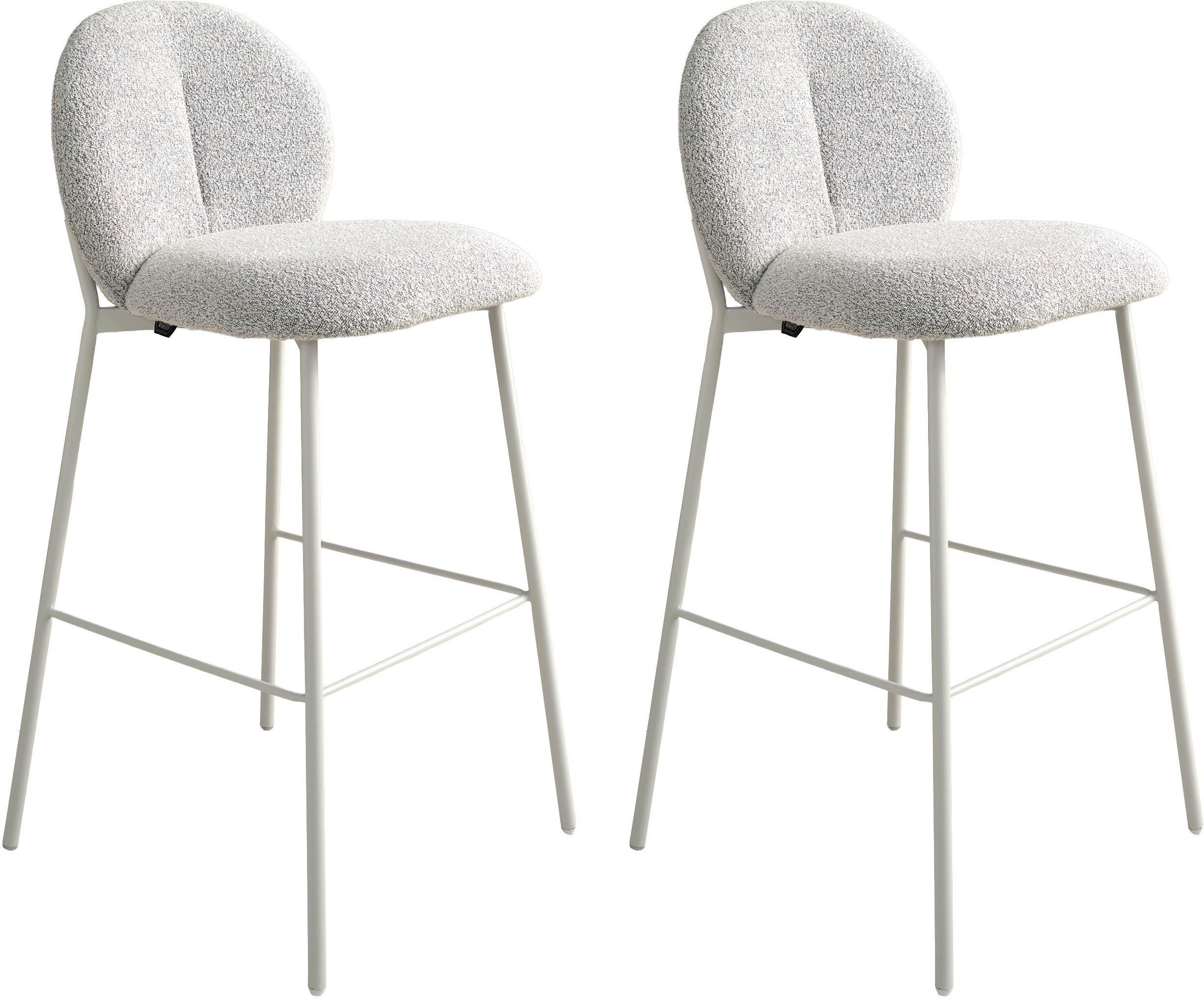 SCHÖNER WOHNEN-Kollektion 4-Fußstuhl FORDE (Set, 2 St), Bezug Bouclé, Untergestell Metall pulverbeschichtet