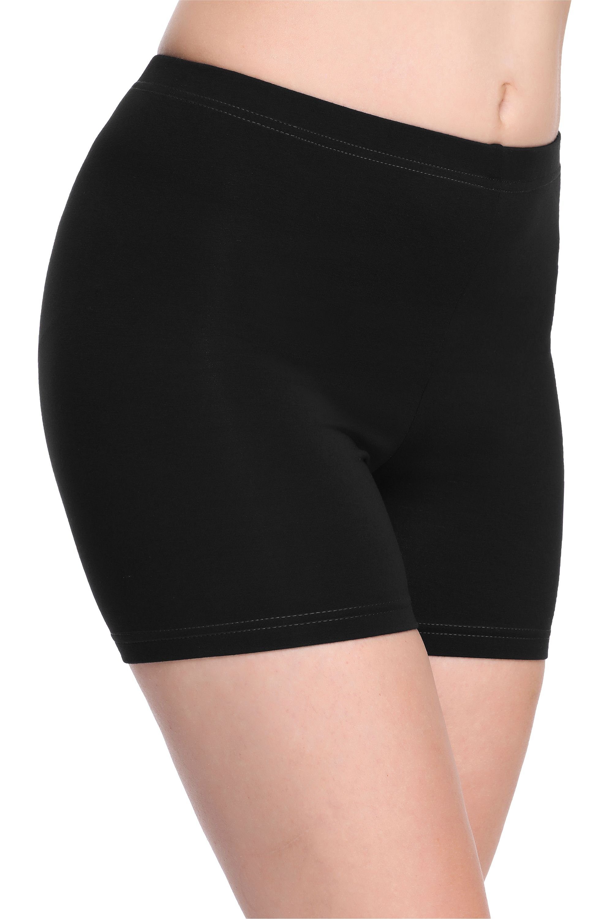Style Leggings Shorts Merry Unterhose Hotpants elastischer MS10-283 (1-tlg) Schwarz Bund Damen Boxershorts Radlerhose