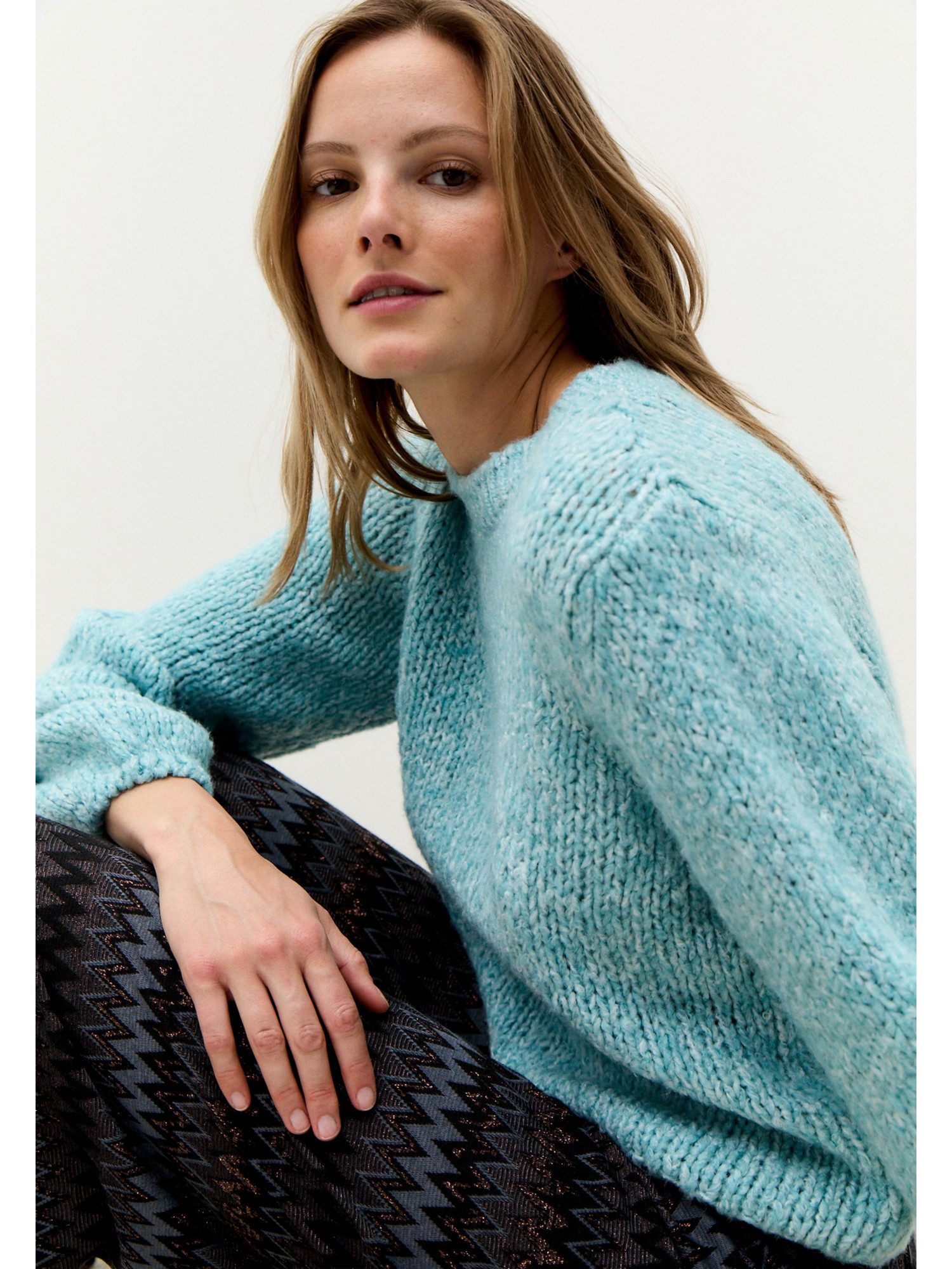 MORE&MORE Rundhalspullover kuschelig warmer Bouclé-Pullover