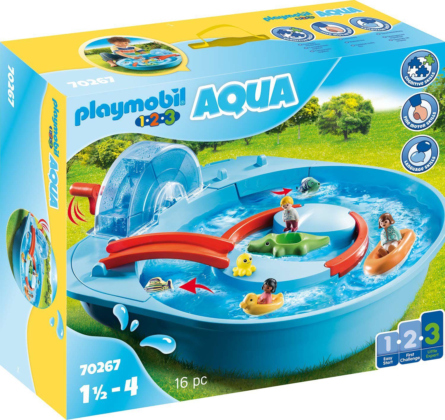 Playmobil® Konstruktions-Spielset Fröhliche Wasserbahn (70267), Playmobil  123 - Aqua, (16 St), Made in Germany