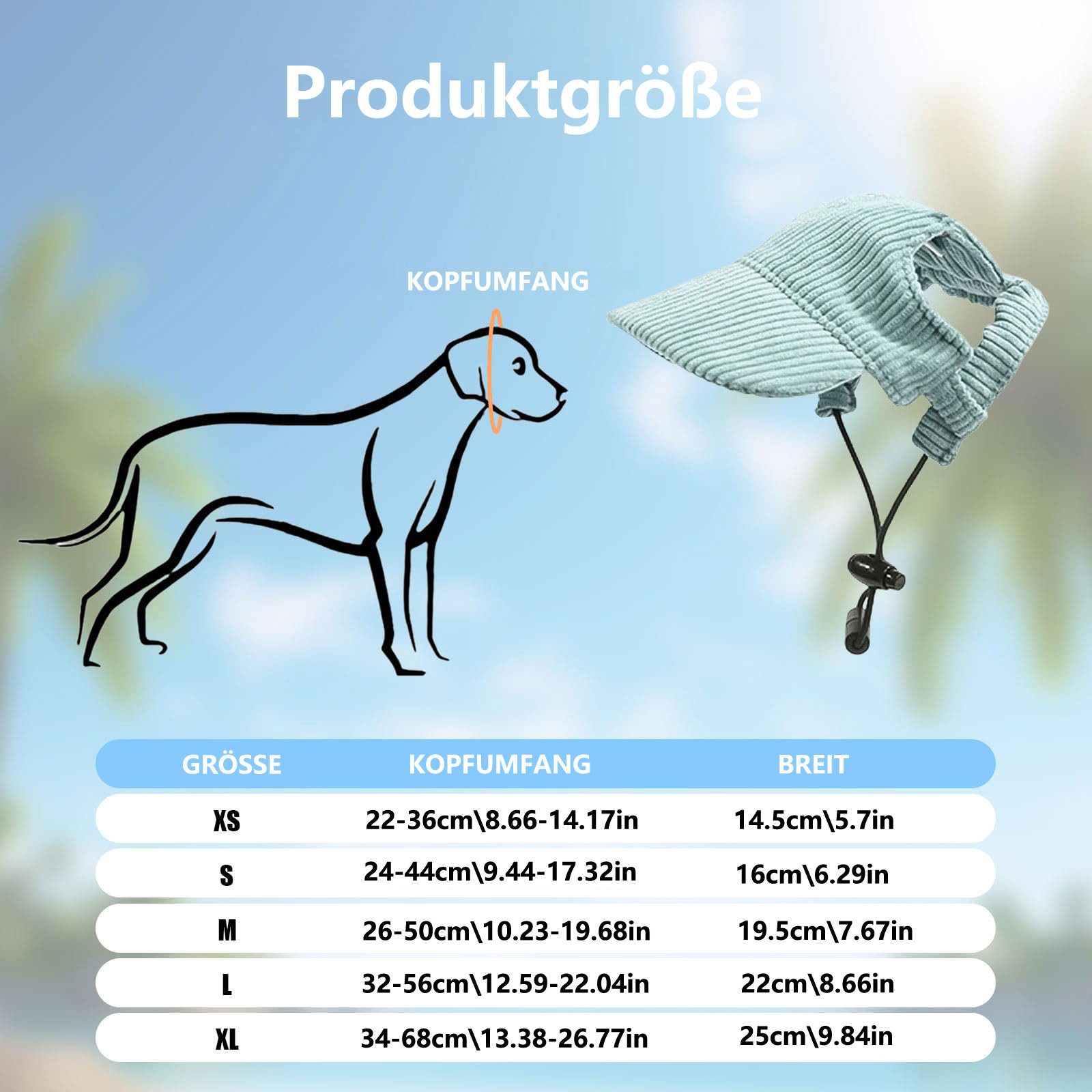 Ledander Baseball Cap Hunde Baseballmütze, Verstellbar Sommer Sonnenschutz Hut Sonnenhüte mit Ohrlöchern, Haustier Sommer Hut für Welpen Hunde Mütze – Bild 3 von 5