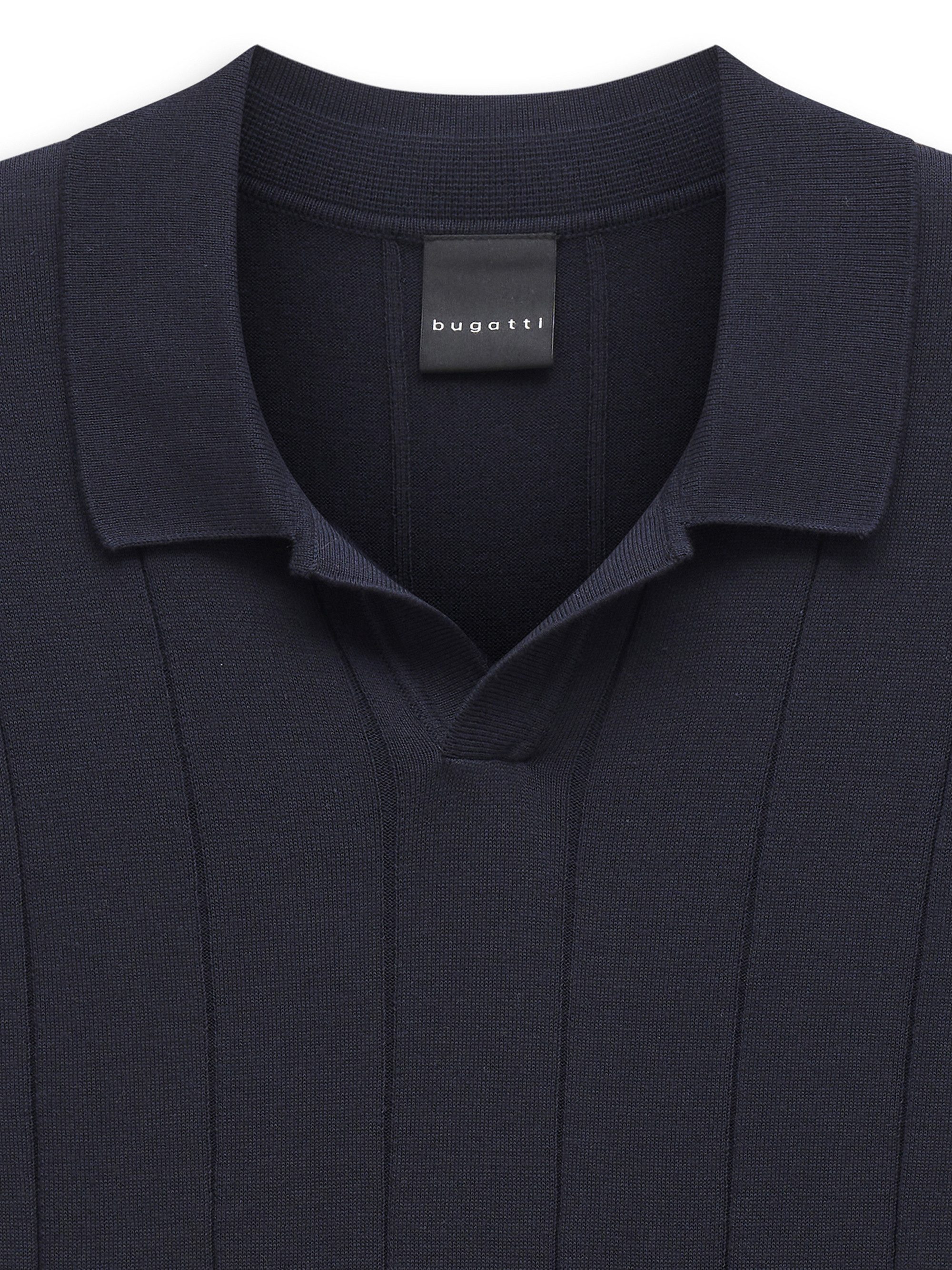 bugatti Poloshirt Regular Fit Regular Fit Strickstruktur Baumwolle Kurzarm