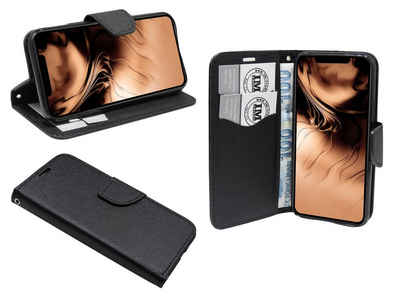 cofi1453 Handyhülle Hülle Tasche für Apple iPhone 11, Kunstleder Schutzhülle Handy Wallet Case Cover mit Kartenfächern, Standfunktion Schwarz